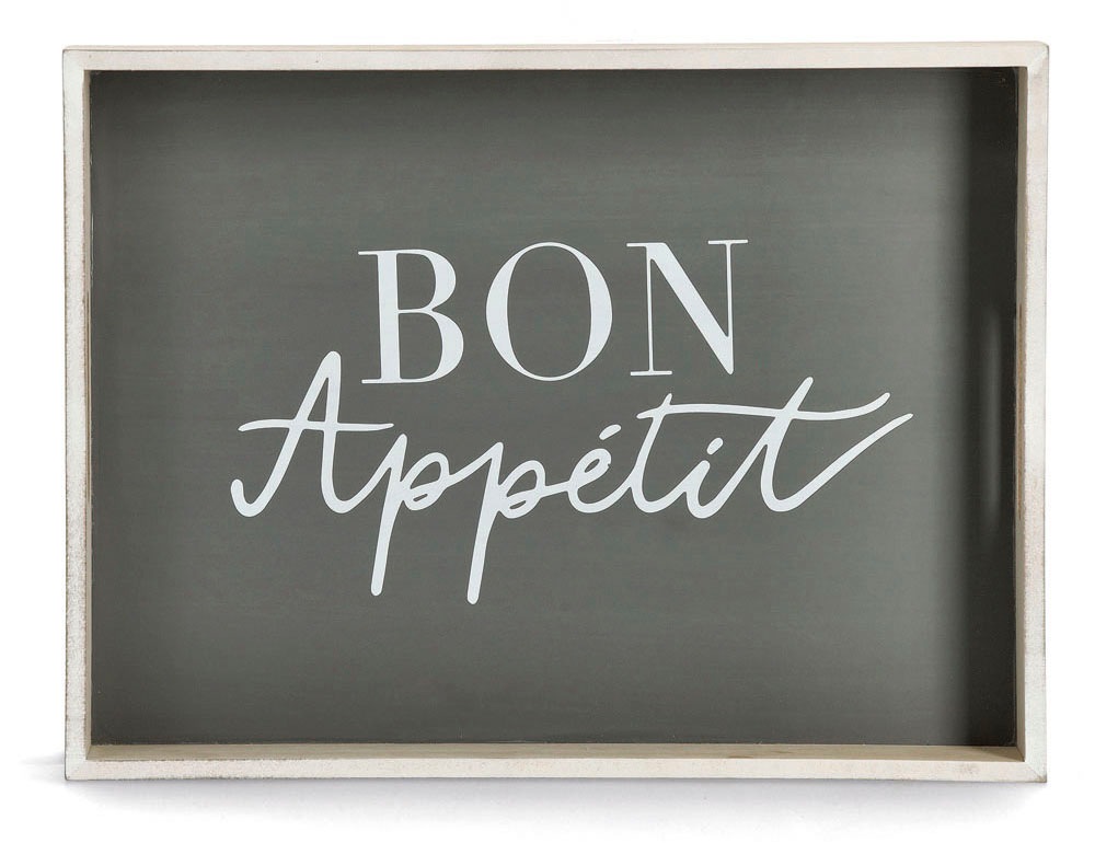 Zeller Present Tablett, (1 tlg.), mit Aufdruck ''Bon Appetit'', 2 Grifflöcher