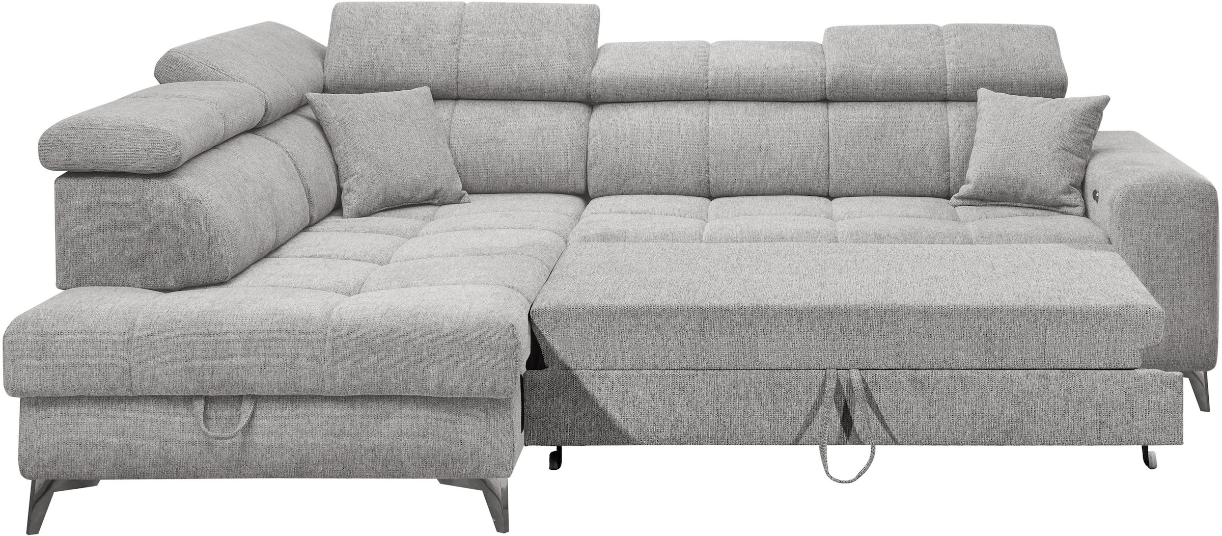 ED EXCITING DESIGN Ecksofa »Sydney L-Form«, mit Bettfunktion, Bettkasten, Kopfteilverstellung & 2 Zierkissen