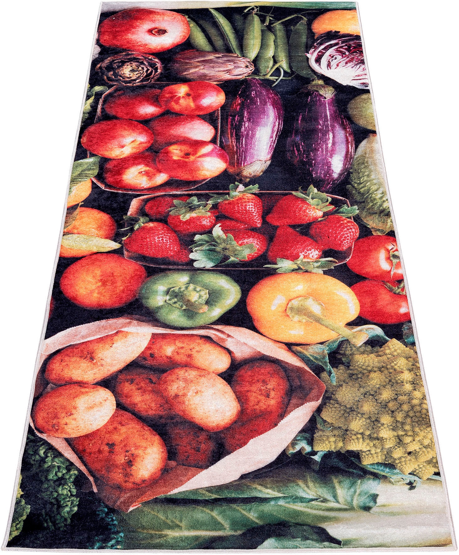 Teppich »Kitchen 3080«, rechteckig, Küchenläufer, Küchenteppich, Motiv Gemüse, waschbar