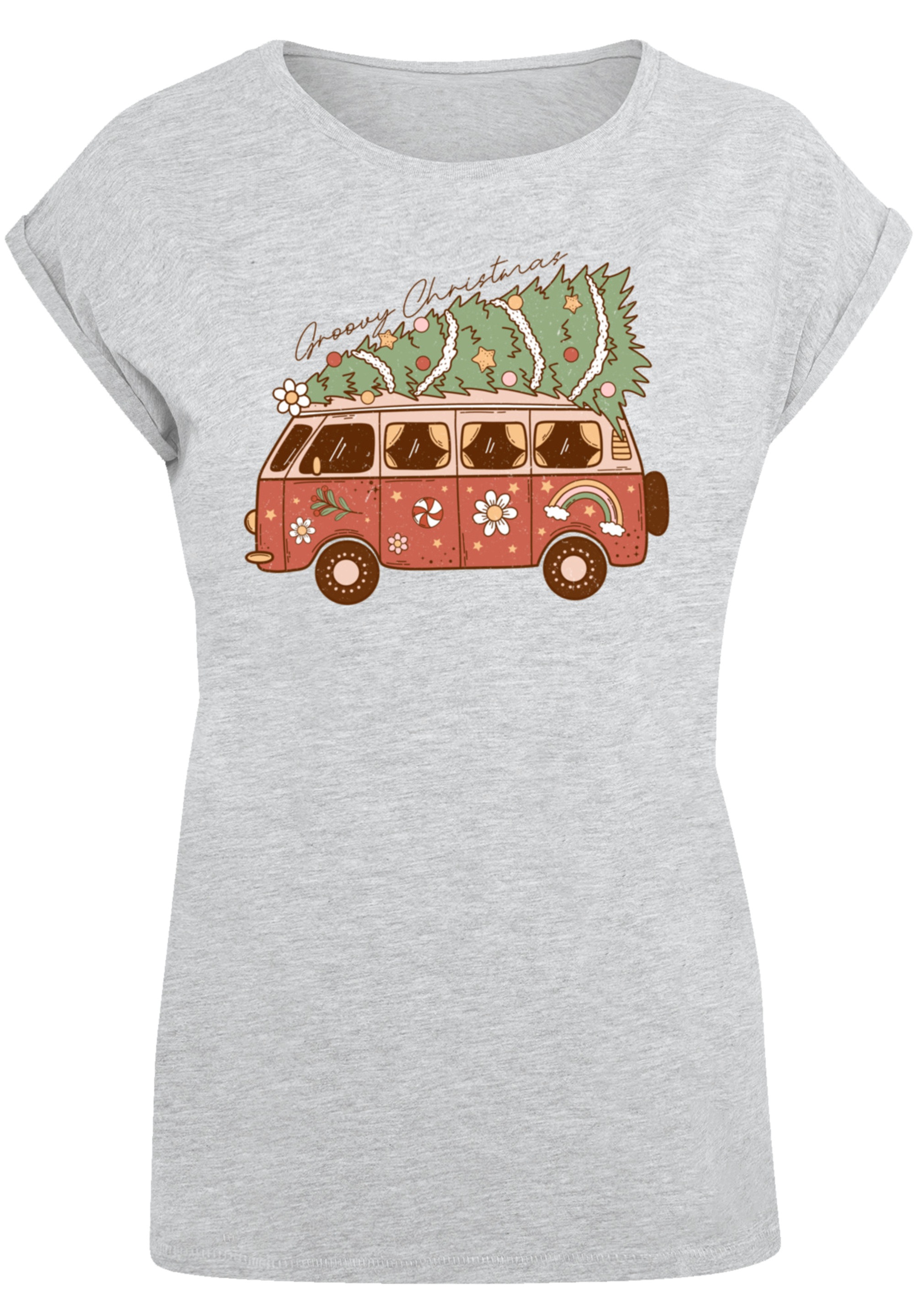 F4NT4STIC T-Shirt »Groovy Weihnachten Camper Van«, Premium Qualität, Weihnachts-Kollection