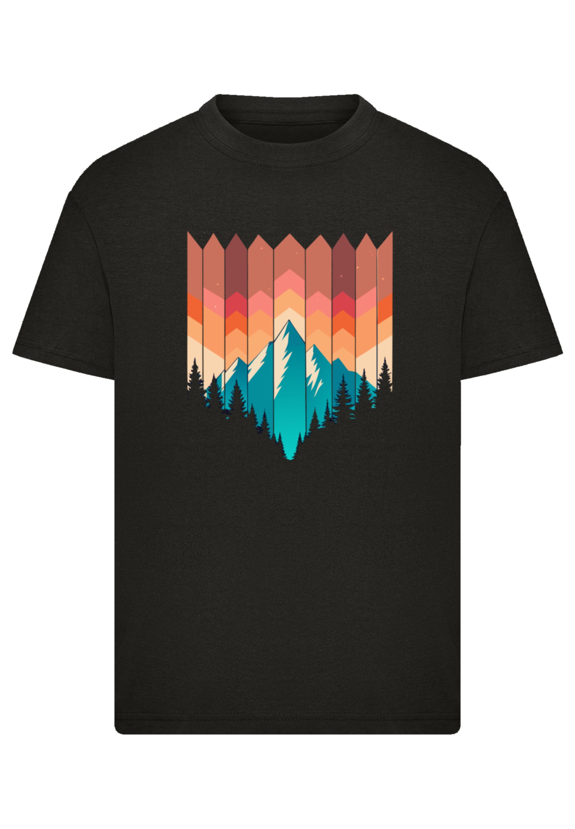 F4NT4STIC T-Shirt »Berg Sonnenuntergang Geometrisch« Premium Qualität