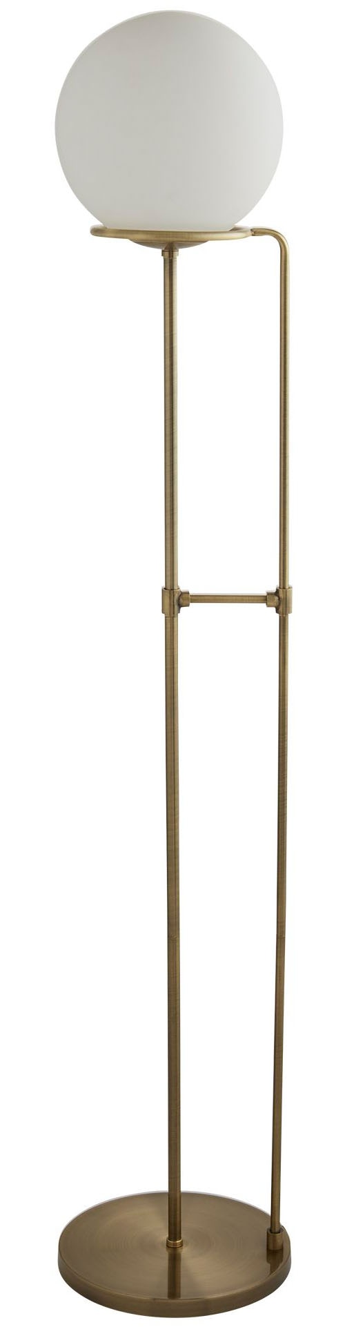 Searchlight Stehlampe »Sphere Floor Lamp - Antique Brass & Opal Glass Shade« E27 1 Stk.
