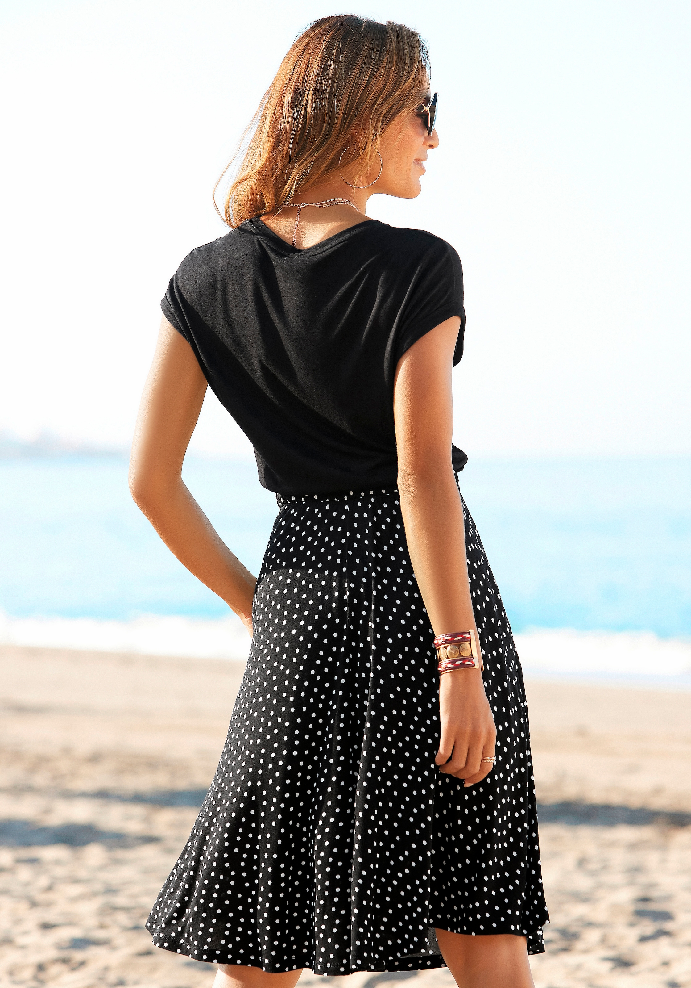 Beachtime Jerseykleid, mit Paperbag-Bund | kaufen BAUR