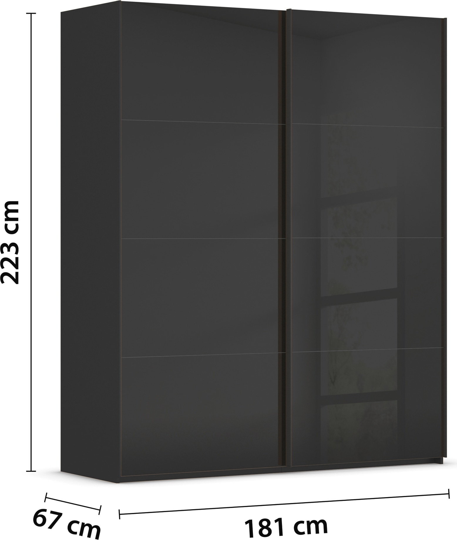 rauch Schwebetürenschrank »Kleiderschrank Schrank Garderobe Schlafzimmerschrank SCALE-FYRA«, edle viergeteilte Türen mit Glas-Front viele Farben MADE IN GERMANY