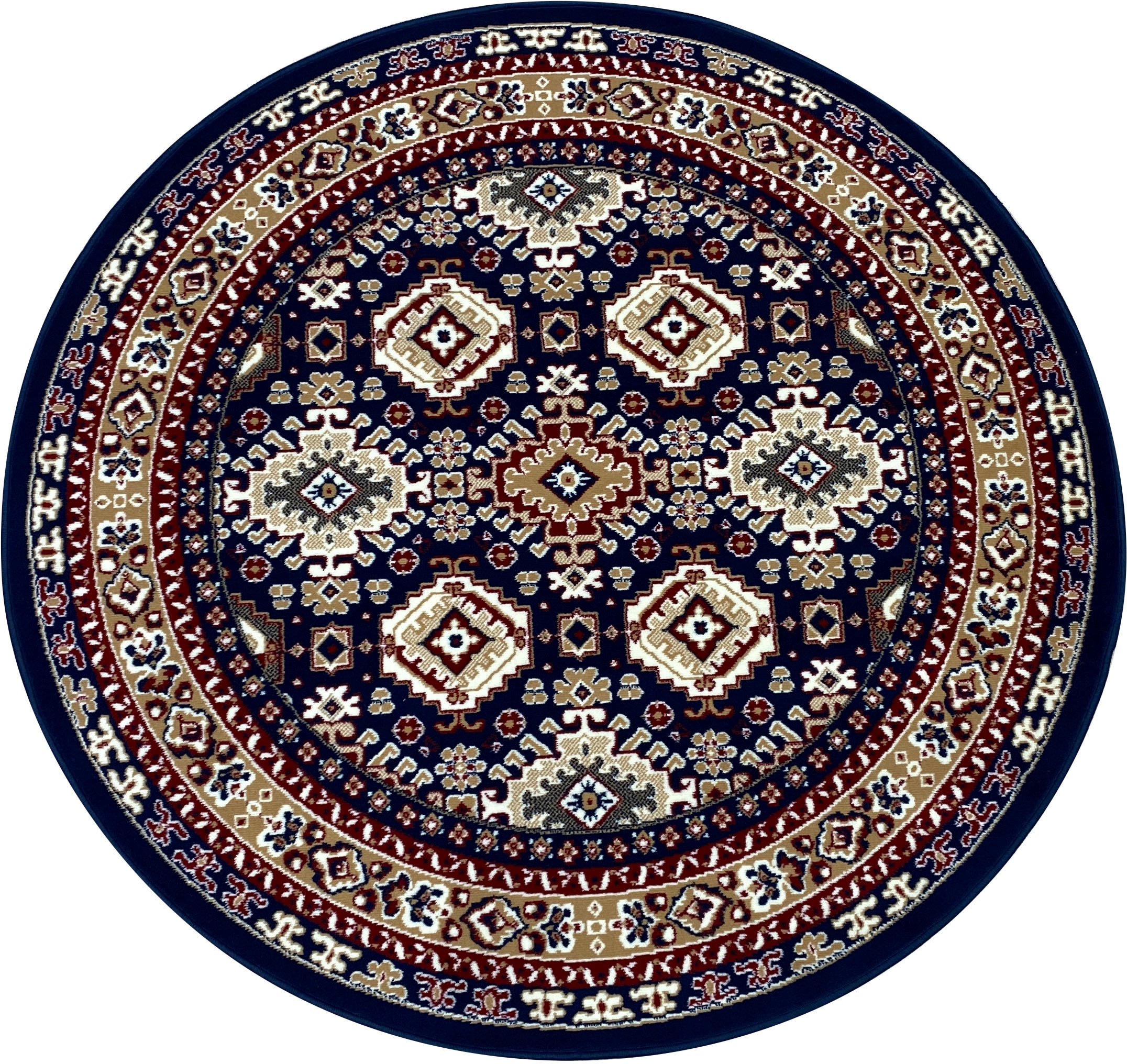 Teppich »Diantha«, rund, Orient-Optik, Teppich mit Bordüre, Kurzflor, elegant, weich