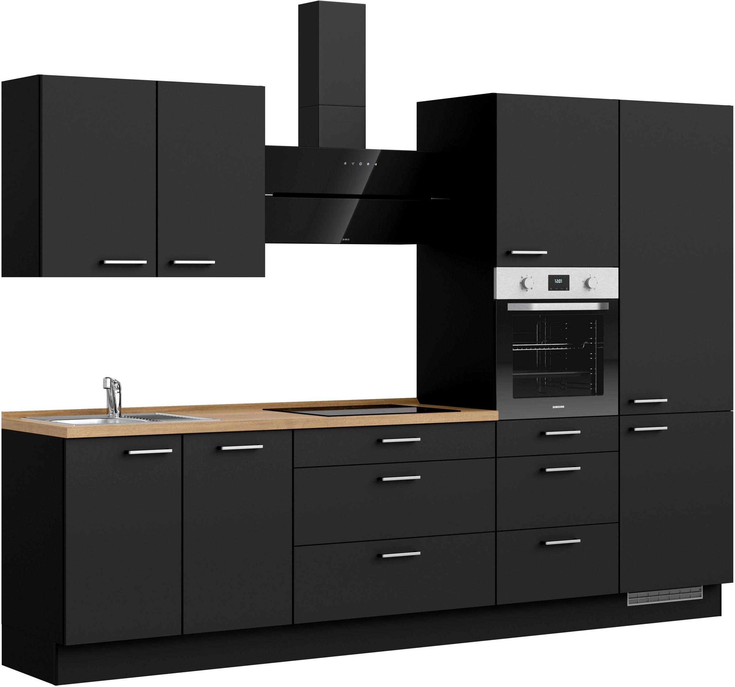 nobilia® Küchenzeile »"Touch II"« vormontiert, Ausrichtung wählbar, Breite 300 cm, wahlw. mit E-Geräten