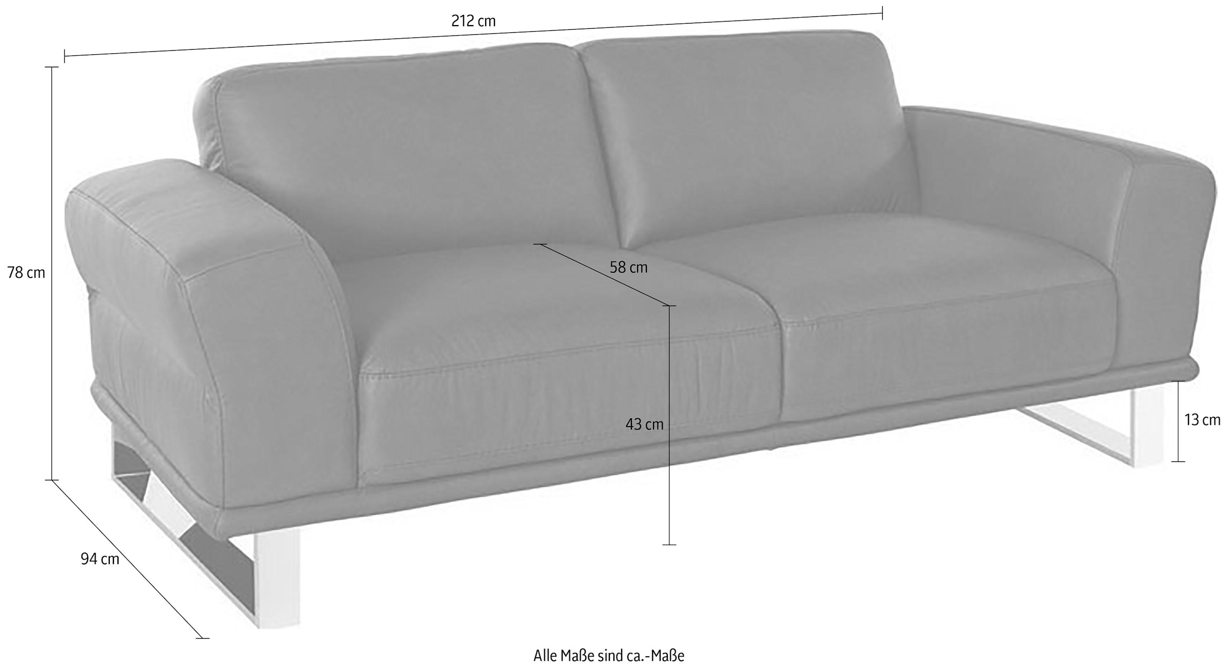W.SCHILLIG 2,5-Sitzer »montanaa«, mit Metallkufen in Chrom glänzend, Breite 212 cm