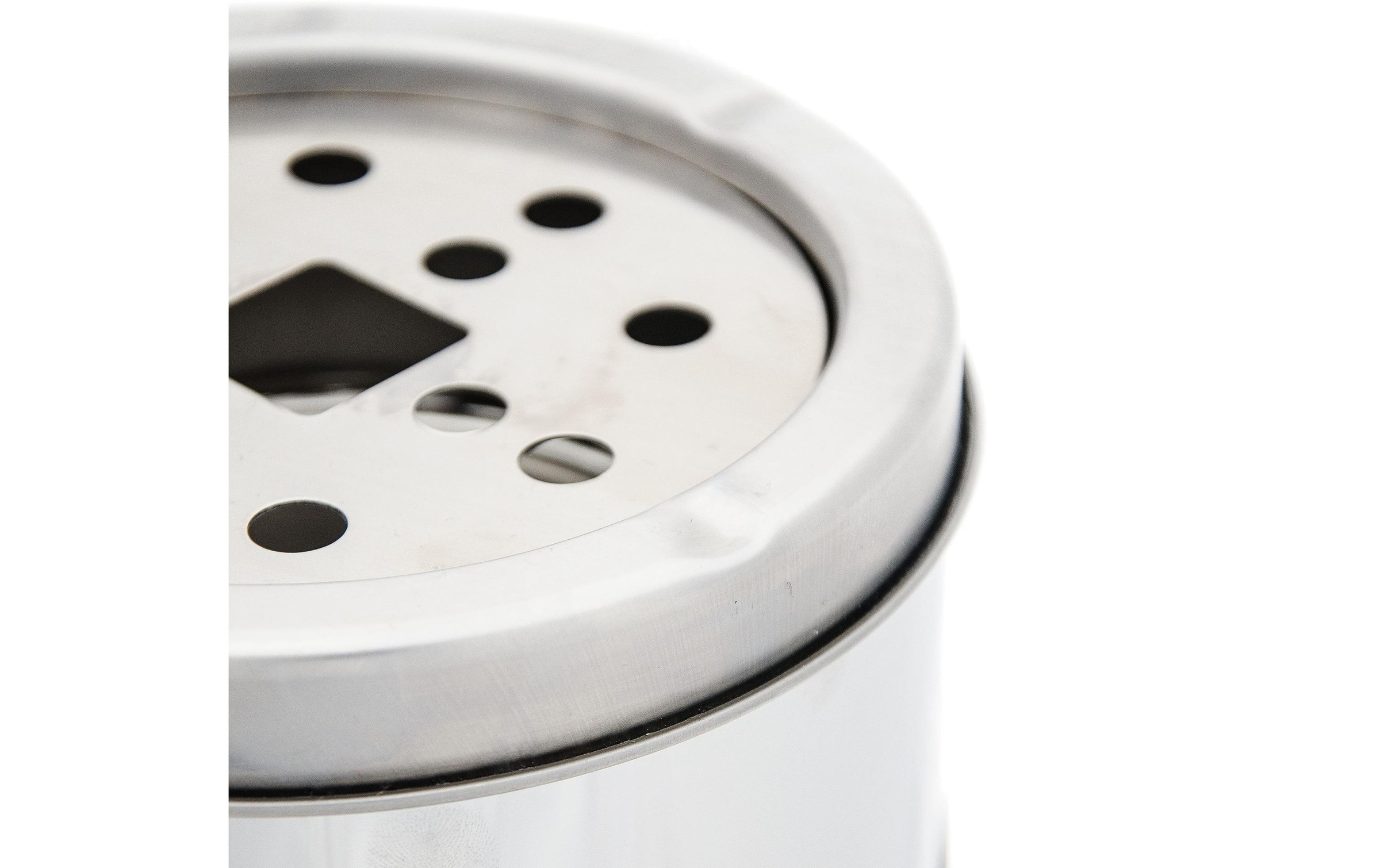 relaxdays Aschenbecher »aus Edelstahl Silber« 2 Behälter