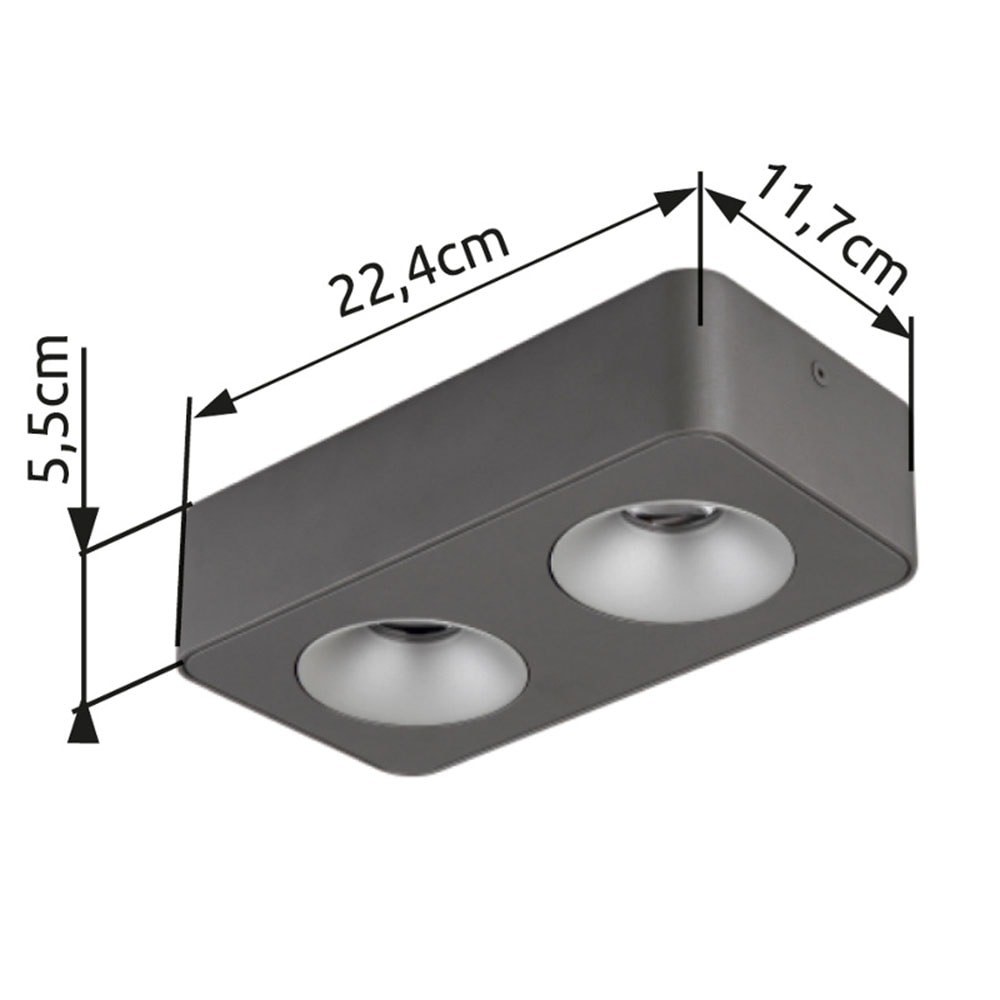 GLOBO LIGHTING LED Deckenstrahler »HANGARAU«, Leuchtmittel LED-Modul | LED fest integriert, Spot/grau/3000K/Flur/Wohnbereich/LxBxH: 1800x85x185mm