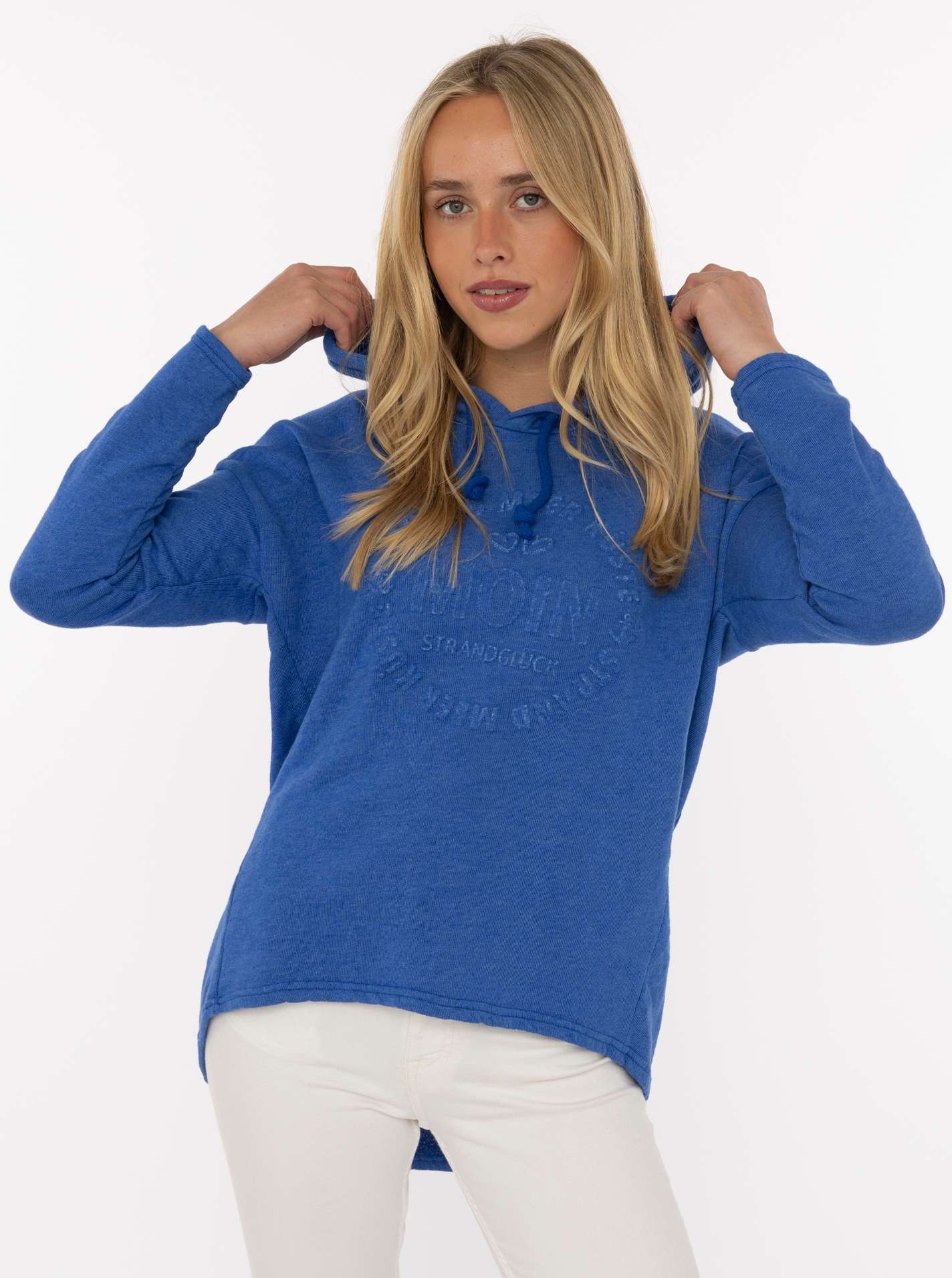 Zwillingsherz Hoodie ""Moin"", Kapuze, Kordelzug, Langarm, maritimer Schriftzug