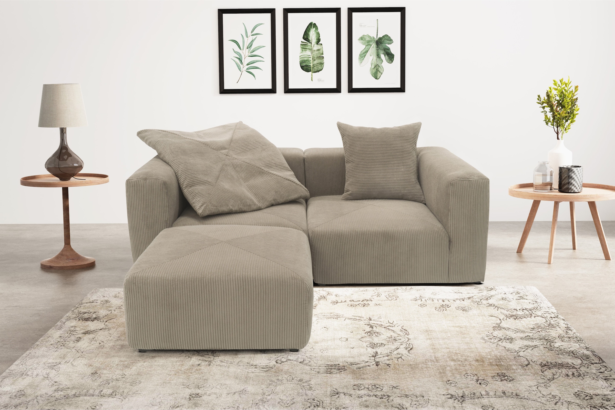Home affaire Ecksofa "Gerrid L-Form" Cord, Modulsofa, bestehend aus 2 Eckel günstig online kaufen
