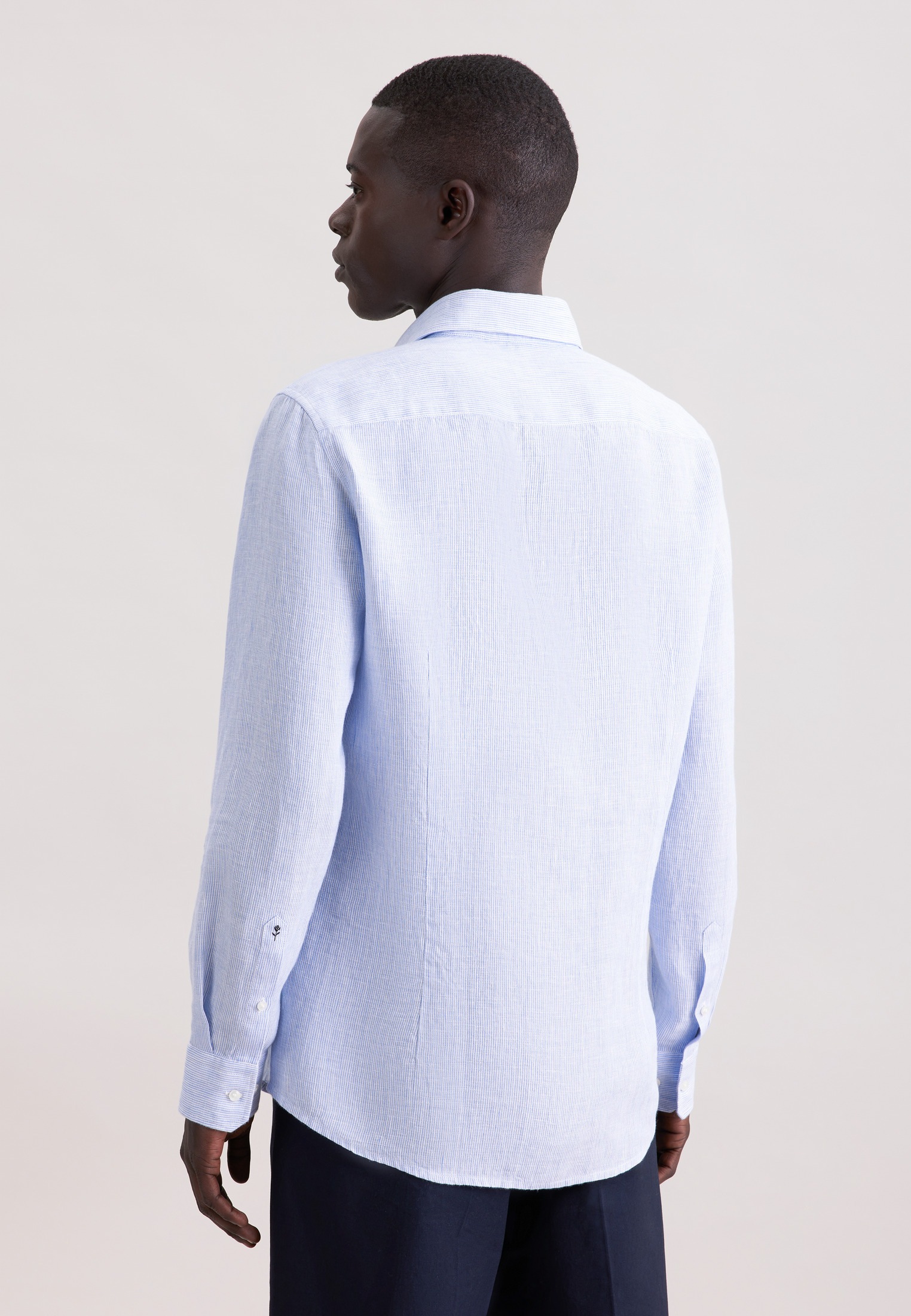 seidensticker Leinenhemd "Schwarze Rose" Slim 1/1 Kentkragen Gestreift günstig online kaufen