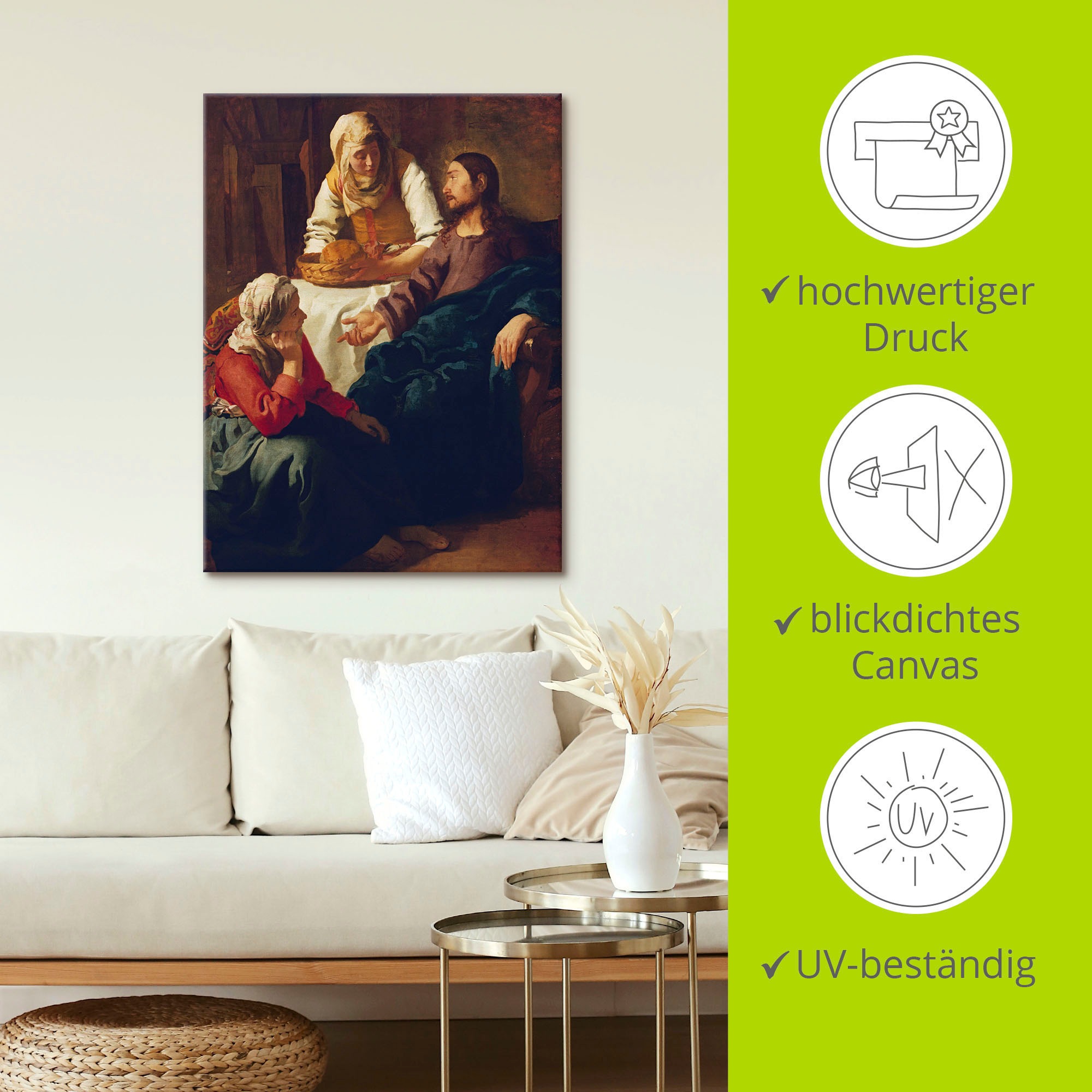 Artland Leinwandbild »Christus im Hause von Martha und Maria«, Religion, (1 St.), auf Keilrahmen gespannt