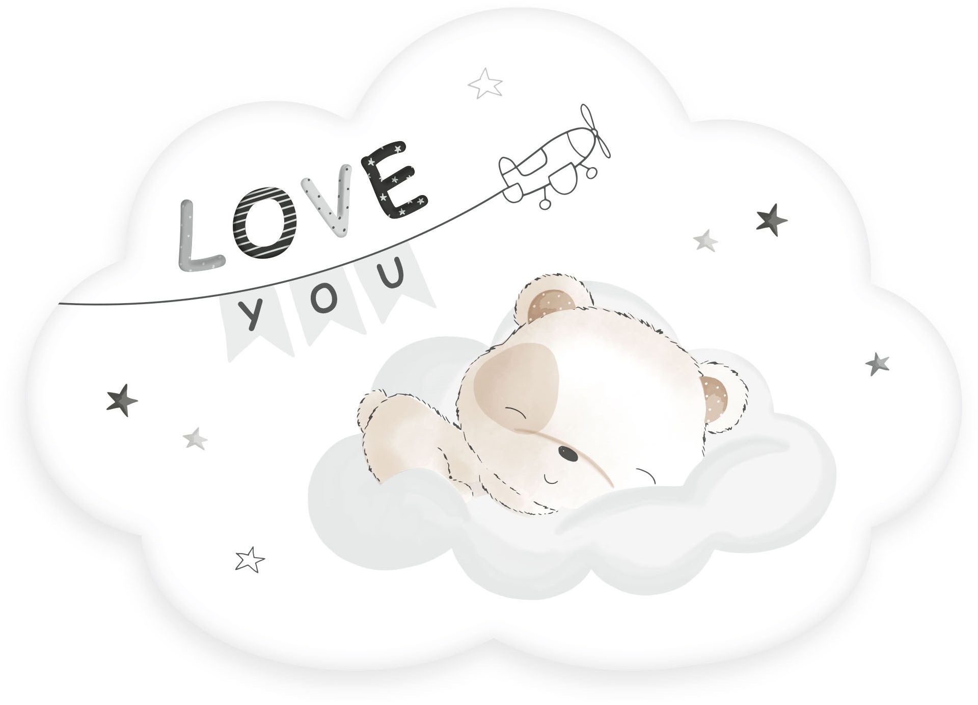 Baby Best Dekokissen "BabyBest Sleeping little bear" hochfarbig bedruckt günstig online kaufen