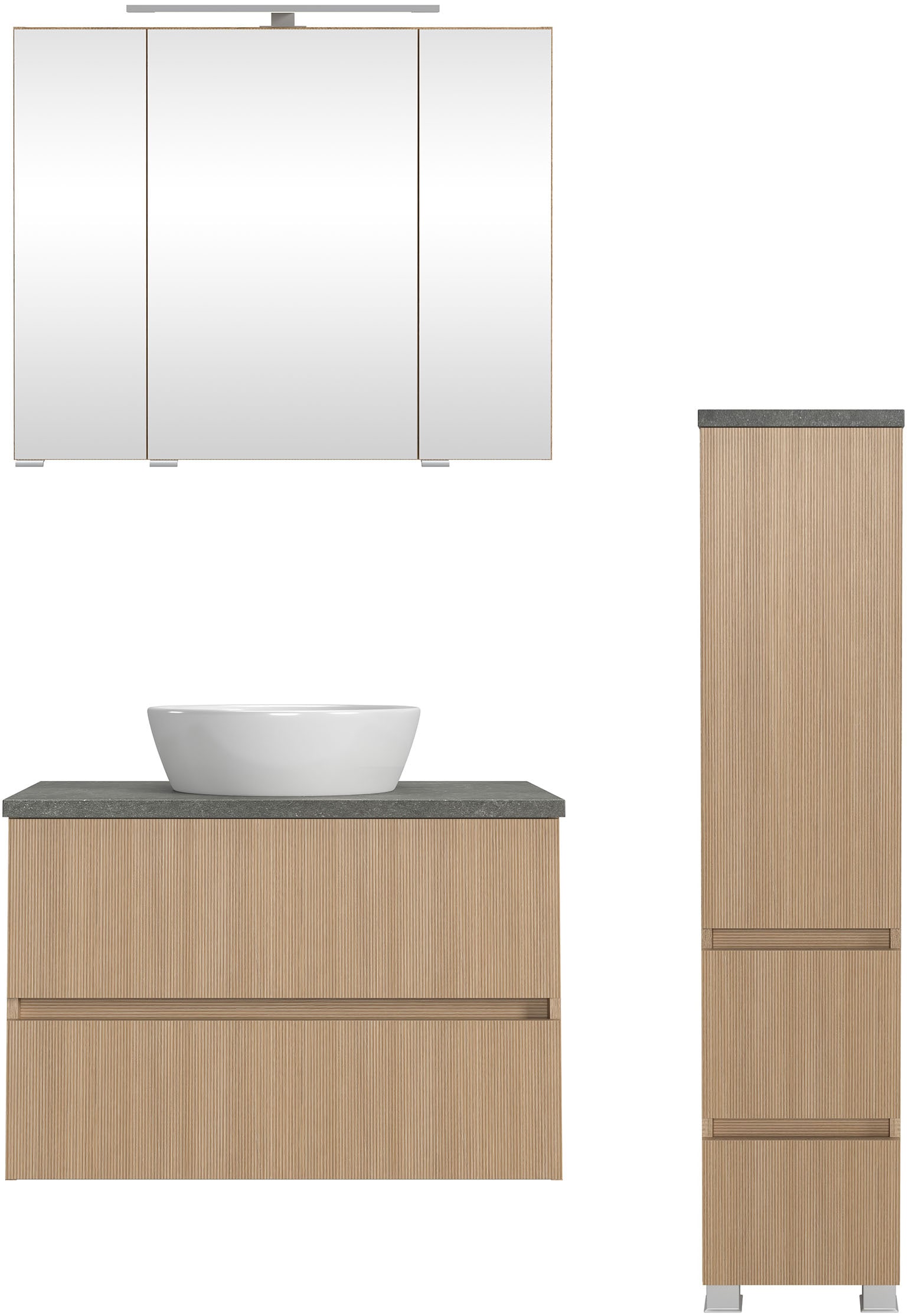 welltime Badmöbel-Set "Set 110 cm breit, Badmöbel mit LED-Beleuchtung", Hel günstig online kaufen