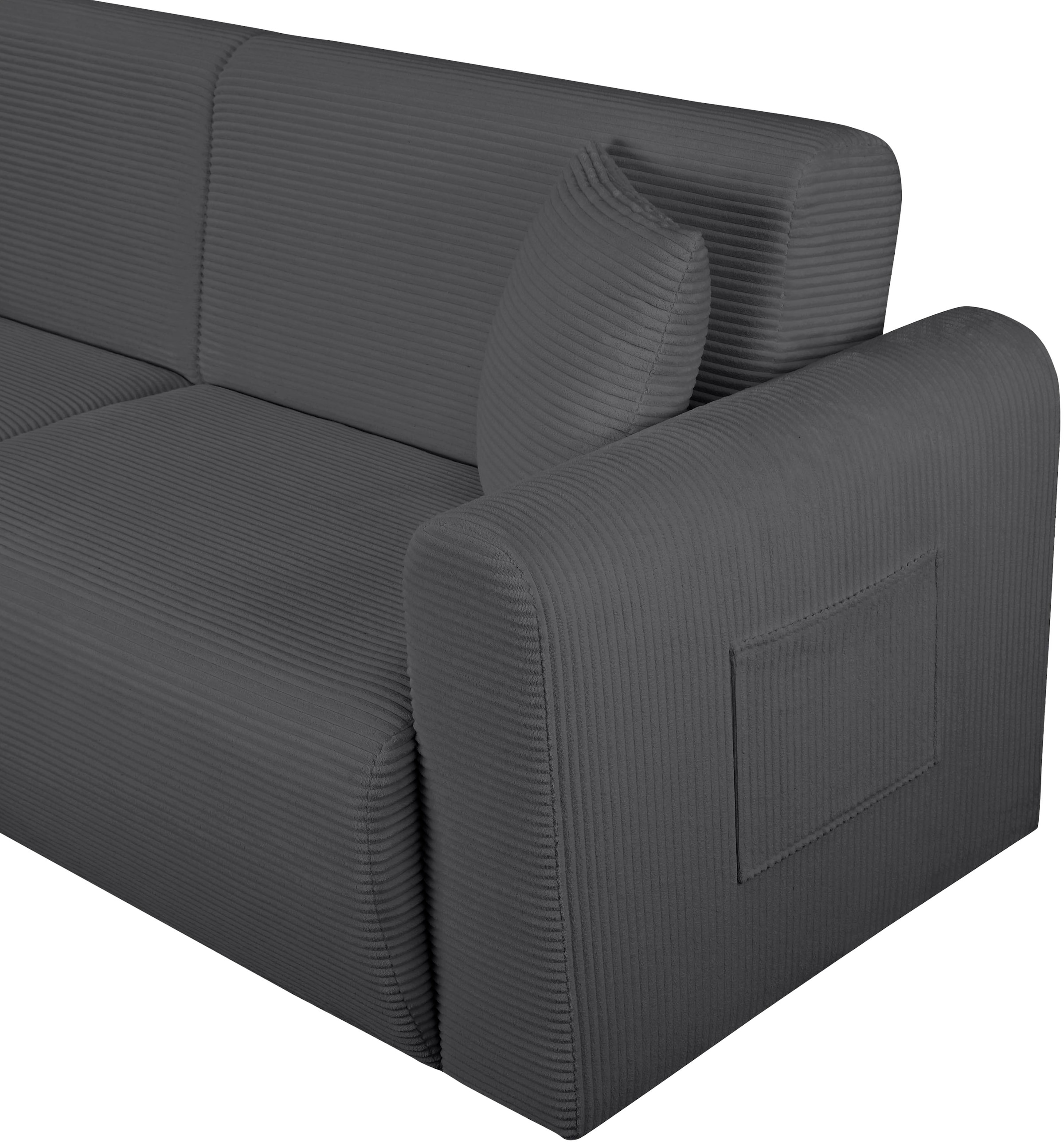 OTTO home 3-Sitzer »JONAA Schlafsofa 225 cm« Liegefläche 105/187 cm, softer Cord-Bezug