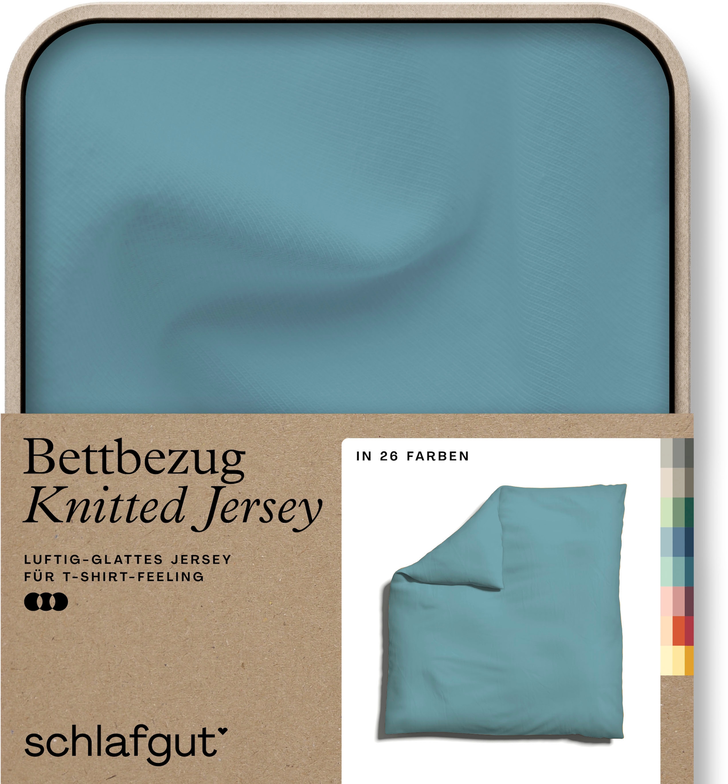 Schlafgut Bettbezug "Knitted Jersey uni, aus Bio-Baumwolle mit Elasthan, Reißverschluss", (1 St.), bügelfrei, Mix & Matc