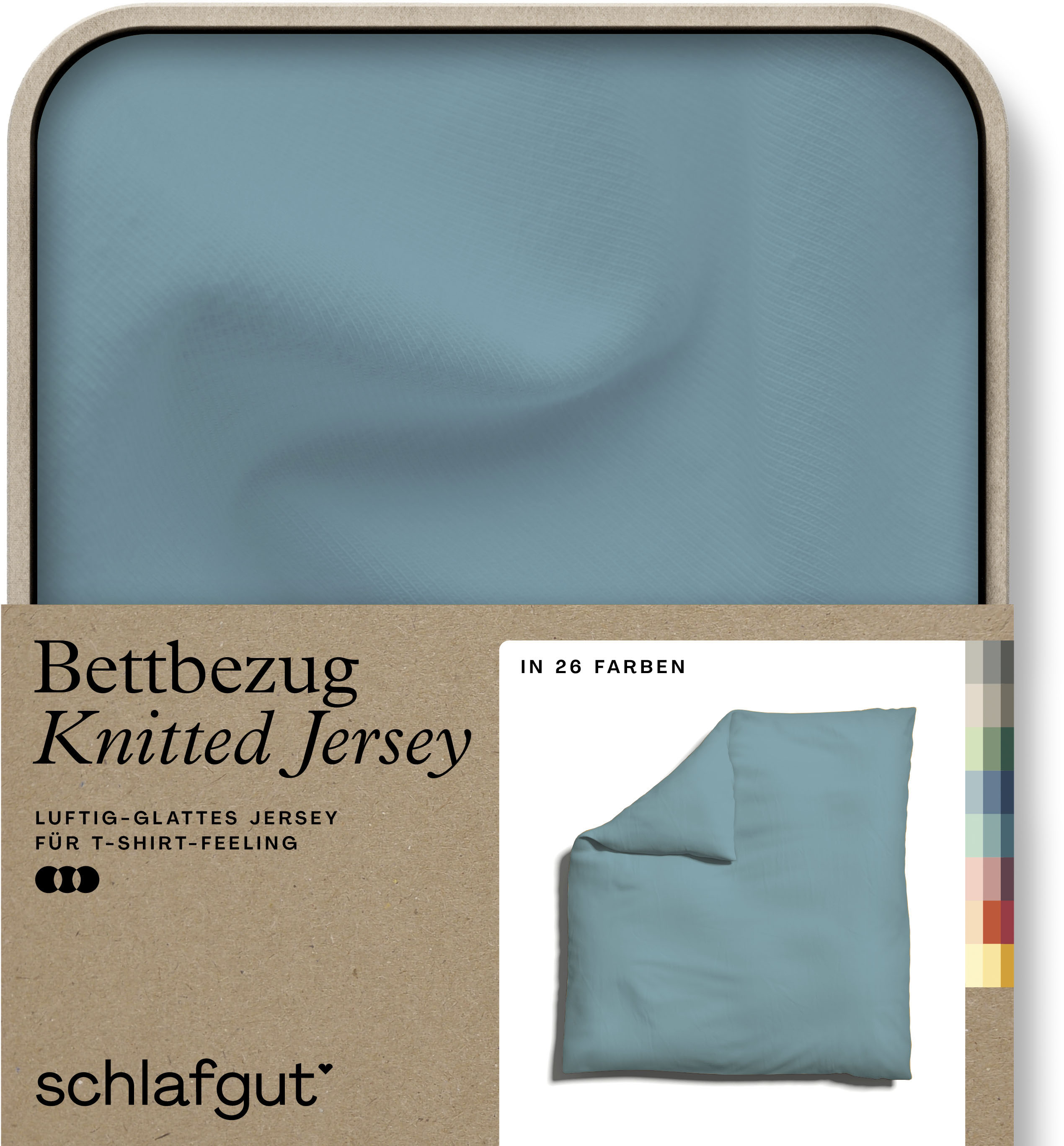 Schlafgut "Premium Bettbezug Knitted Jersey (1 St)" Ton-in-Ton Reißverschluss, Bio-Baumwolle mit Elasthan, Uni, OEKO Tex