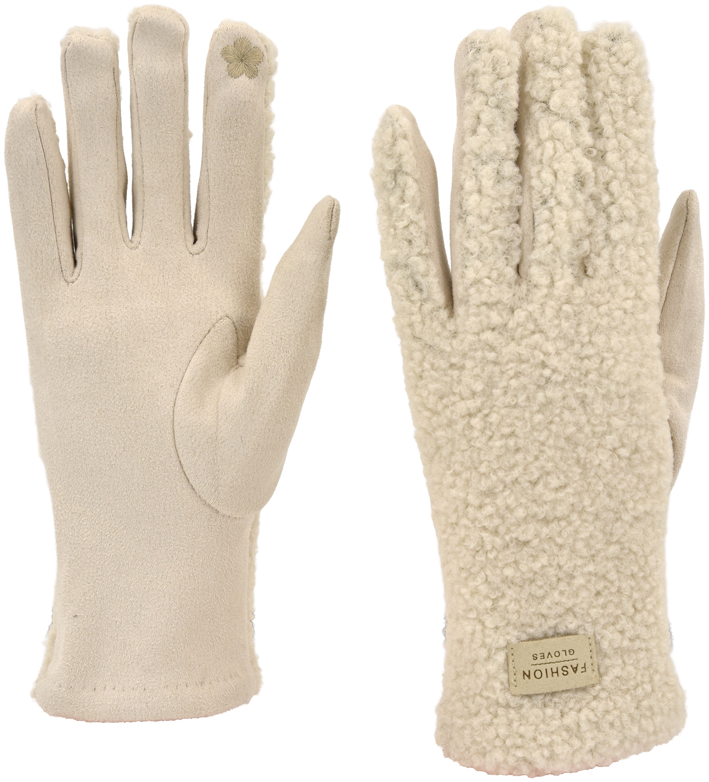 styleBREAKER Fleecehandschuhe "Touchscreen Handschuhe mit Teddyplüsch" 1 Stk.