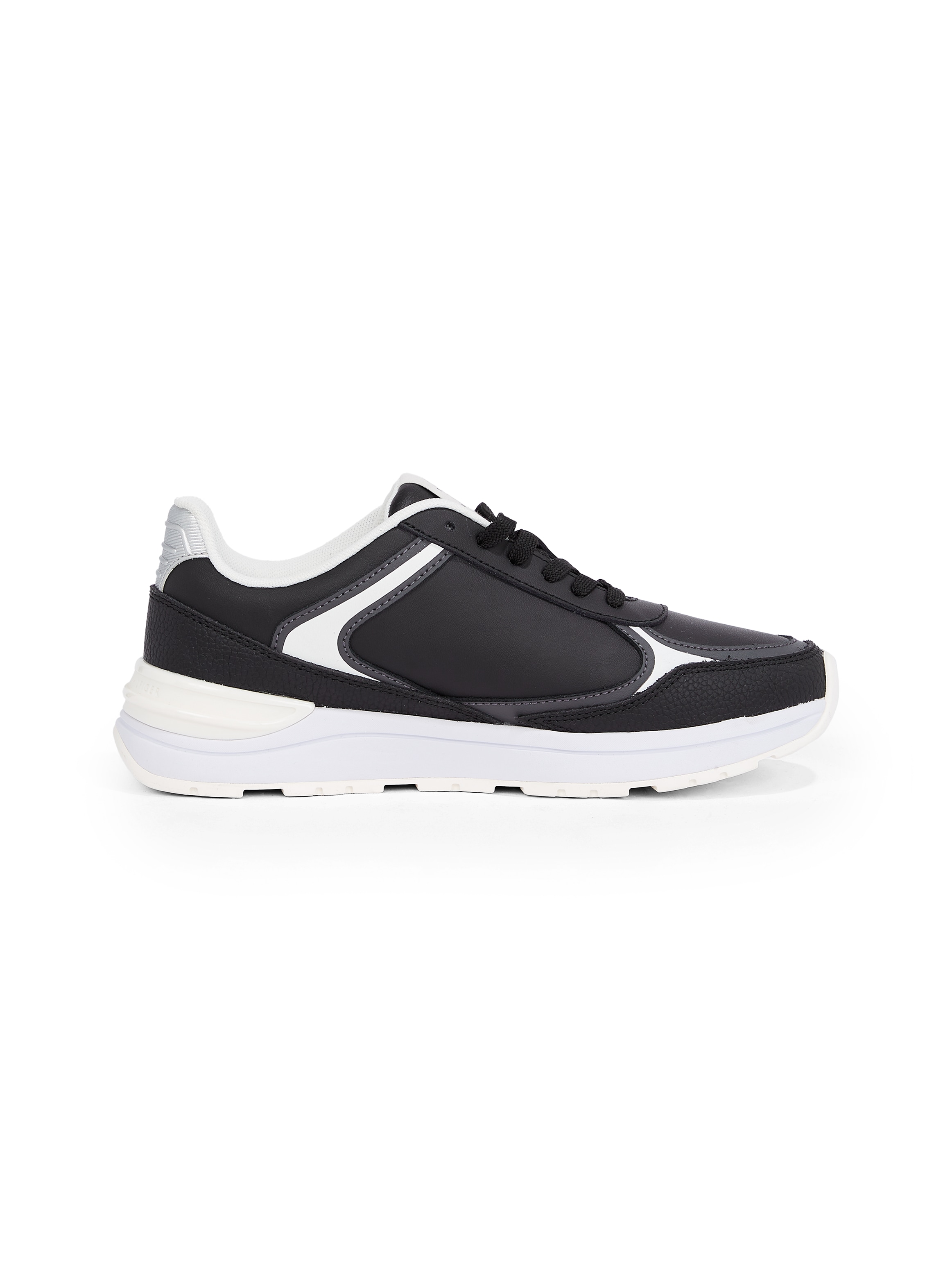 Tommy Hilfiger Keilsneaker »CASUAL FASHION RUNNER LTHR«, Freizeitschuh, Halbschuh, Schnürschuh mit Kontrastbesatz