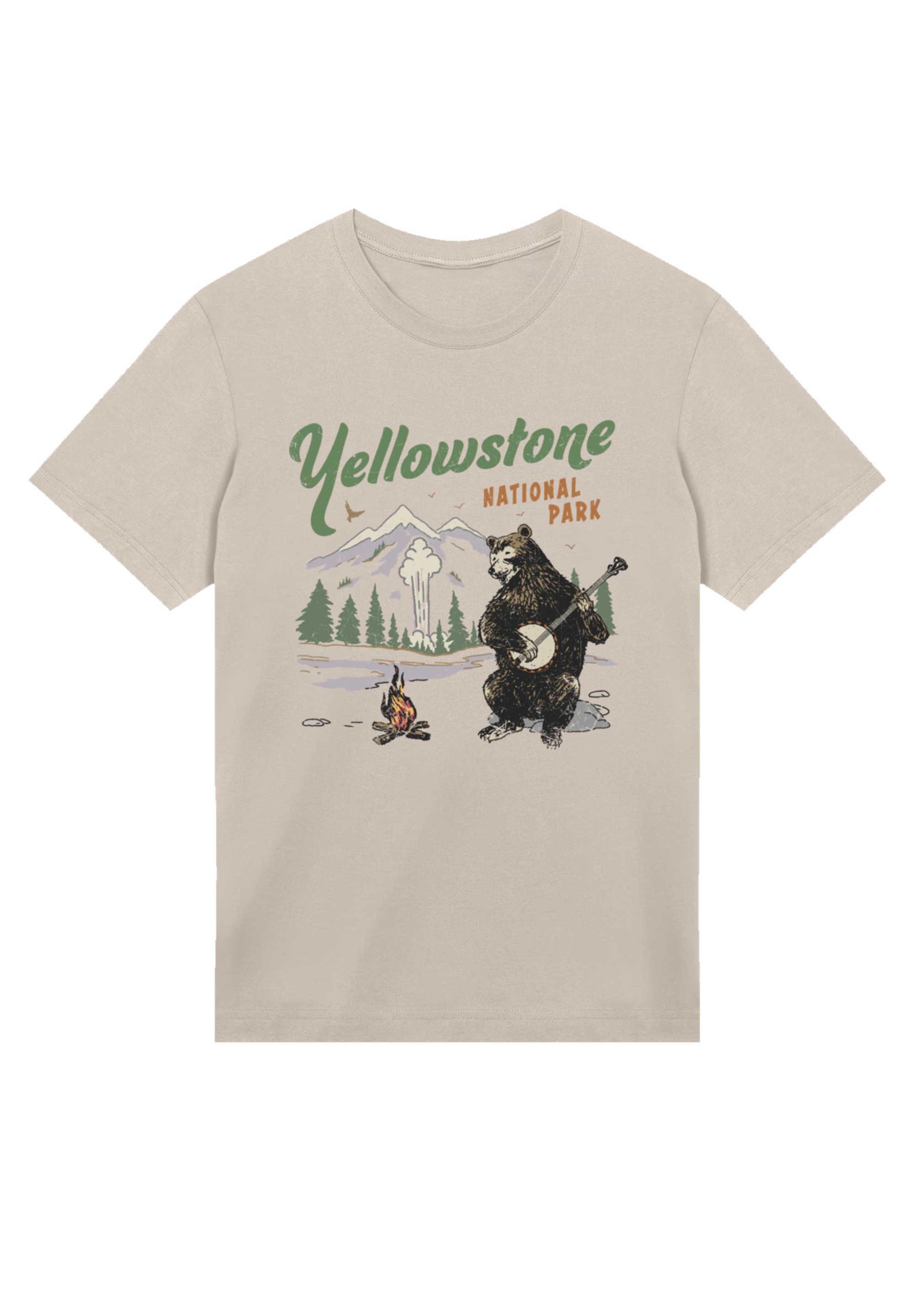 F4NT4STIC T-Shirt "US National Parks Yellowstone Bear Playing Banjo", Premi günstig online kaufen
