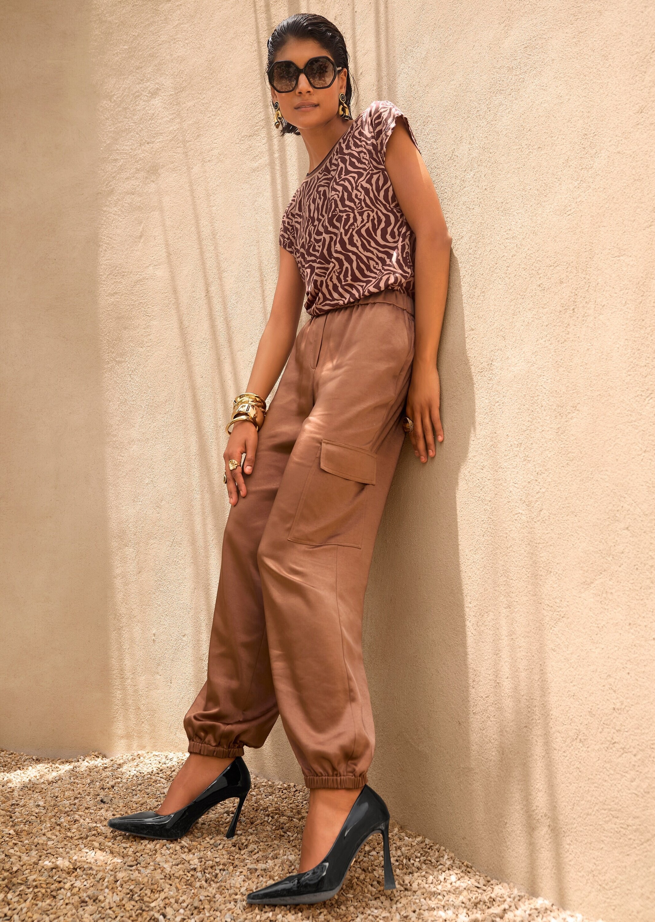 MADELEINE Stoffhose »Satinhose Stoffhose mit Schlupfbund«