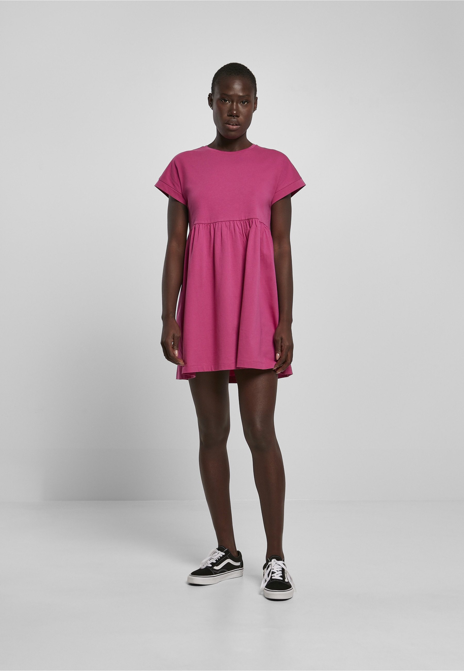 URBAN CLASSICS Shirtkleid »Urban Classics Damen Ladies Organic Empire Valance Tee Dress« 1 Stk. tlg.