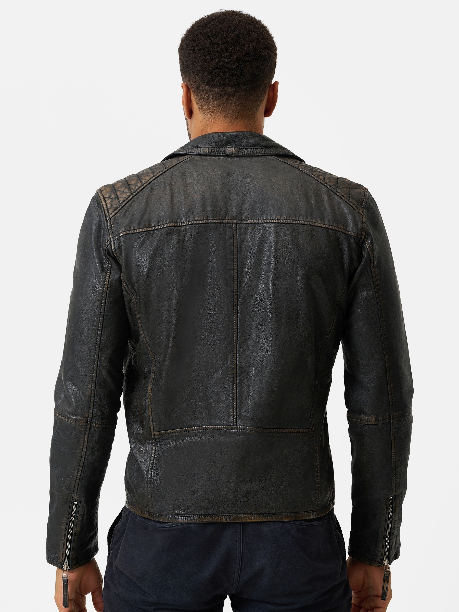 RICANO Bikerjacke »Lederjacke Matteo« ohne Kapuze Handgefertigt aus echtem Leder