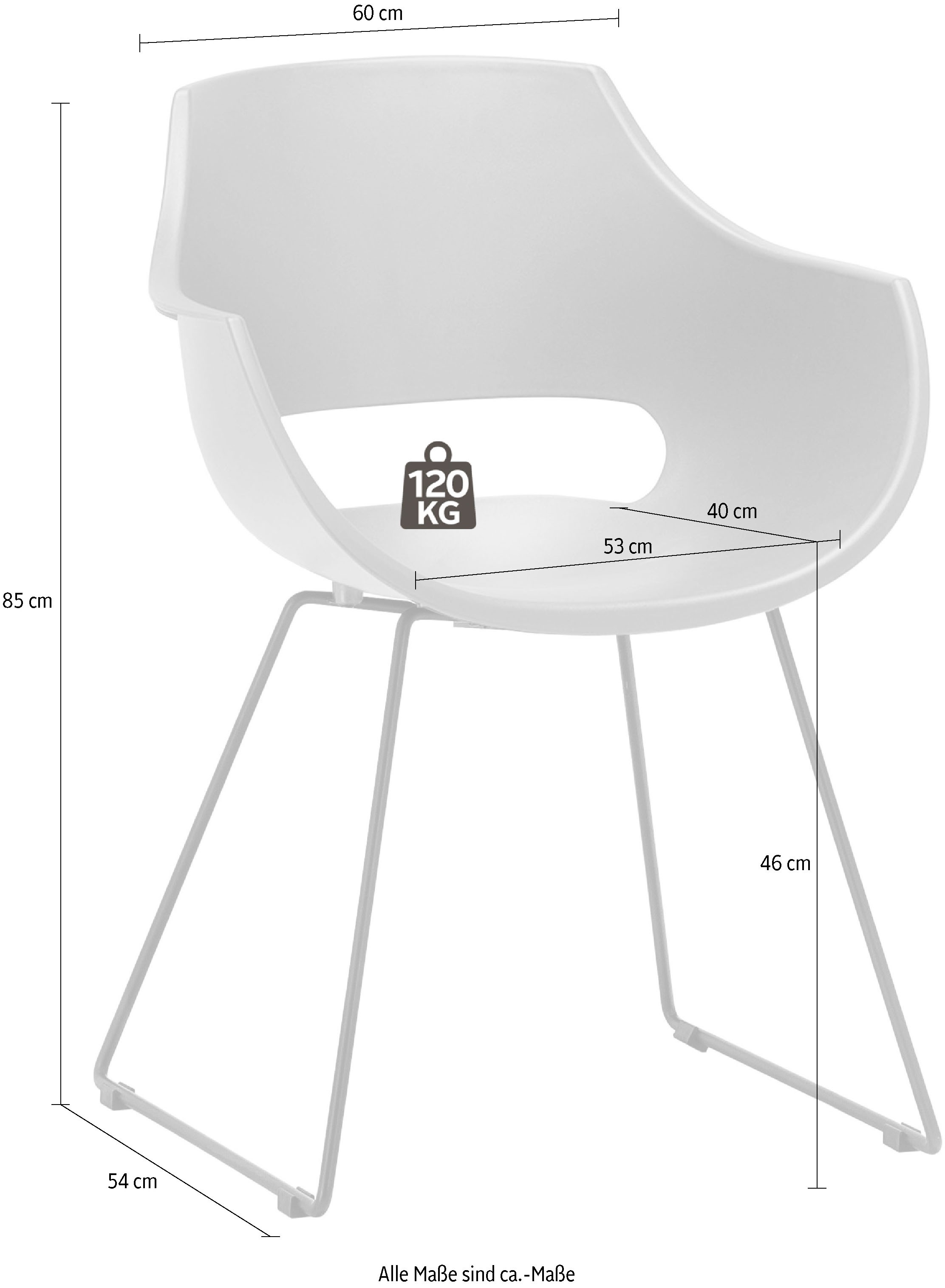 | MCA BAUR St., 120 furniture Stuhl belastbar kaufen (Set), 4 bis »Rockville«, Schalenstuhl Kg