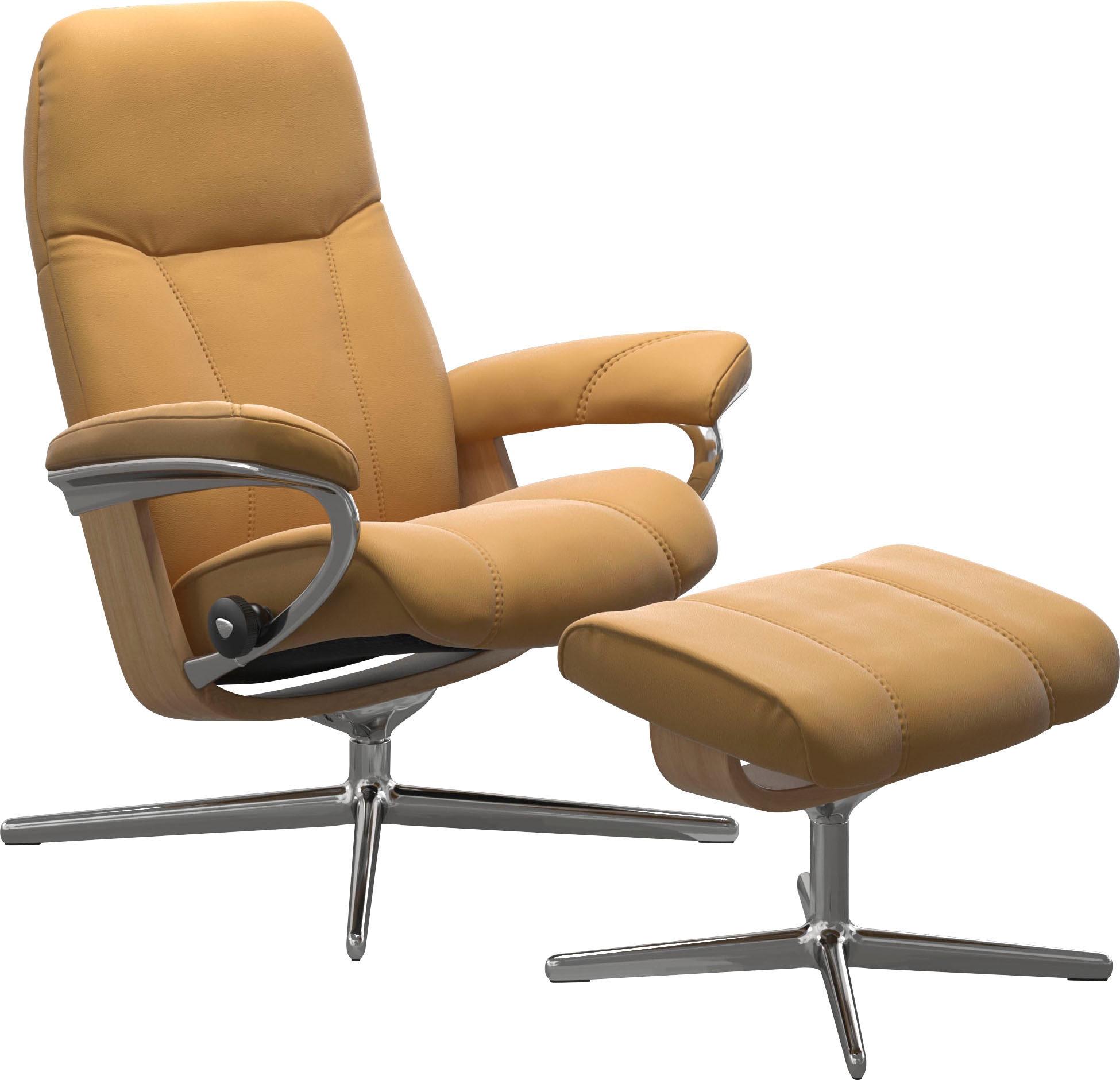 Stressless Relaxsessel "Consul" mit Cross Base, Größe S, M & L, Holzakzent Eiche, in 2 Bezugsqualitäten lieferbar