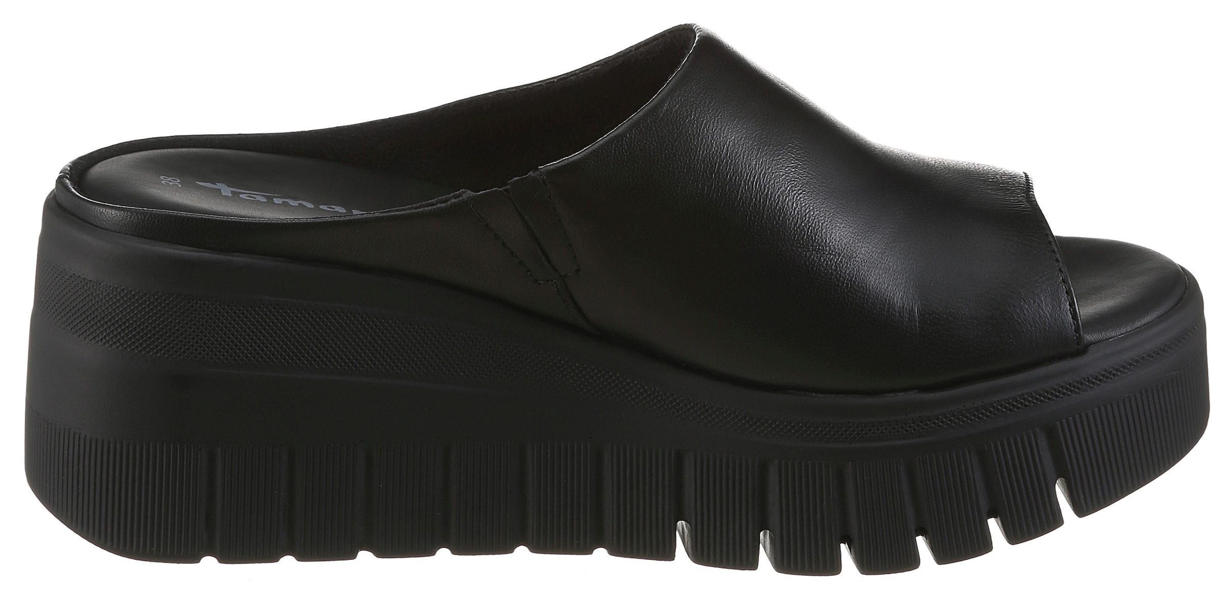 Tamaris Pantolette  Keilabsatz, Sommerschuh, Schupfschuh mit markantem Plateau