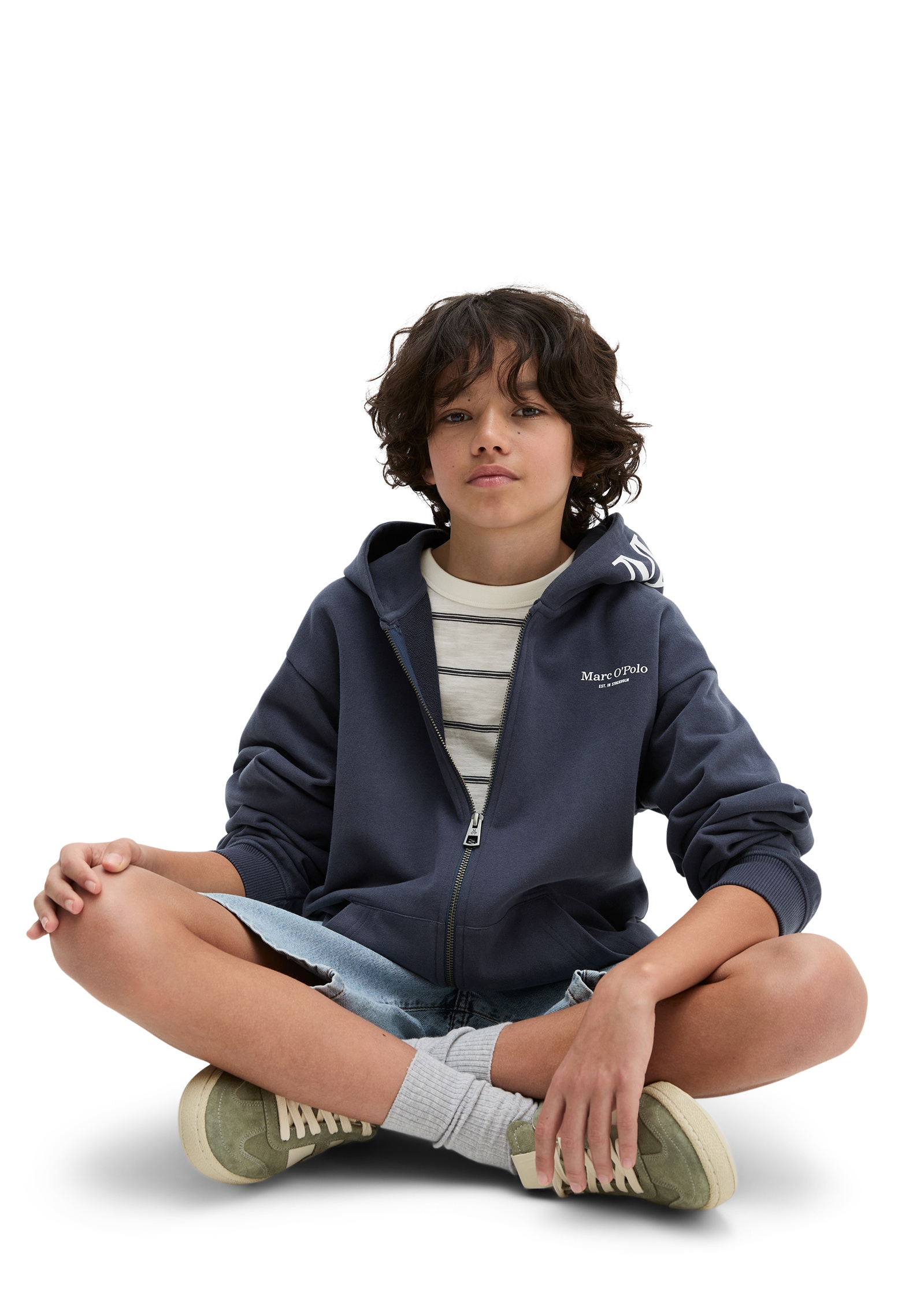 Marc O'Polo Outdoorjacke »aus softem Bio-Baumwoll-Sweat« mit Kapuze