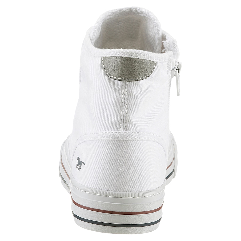 Mustang Shoes Plateausneaker, Schnürschuh, Freizeitschuh, High Top-Sneaker mit Reißverschluss