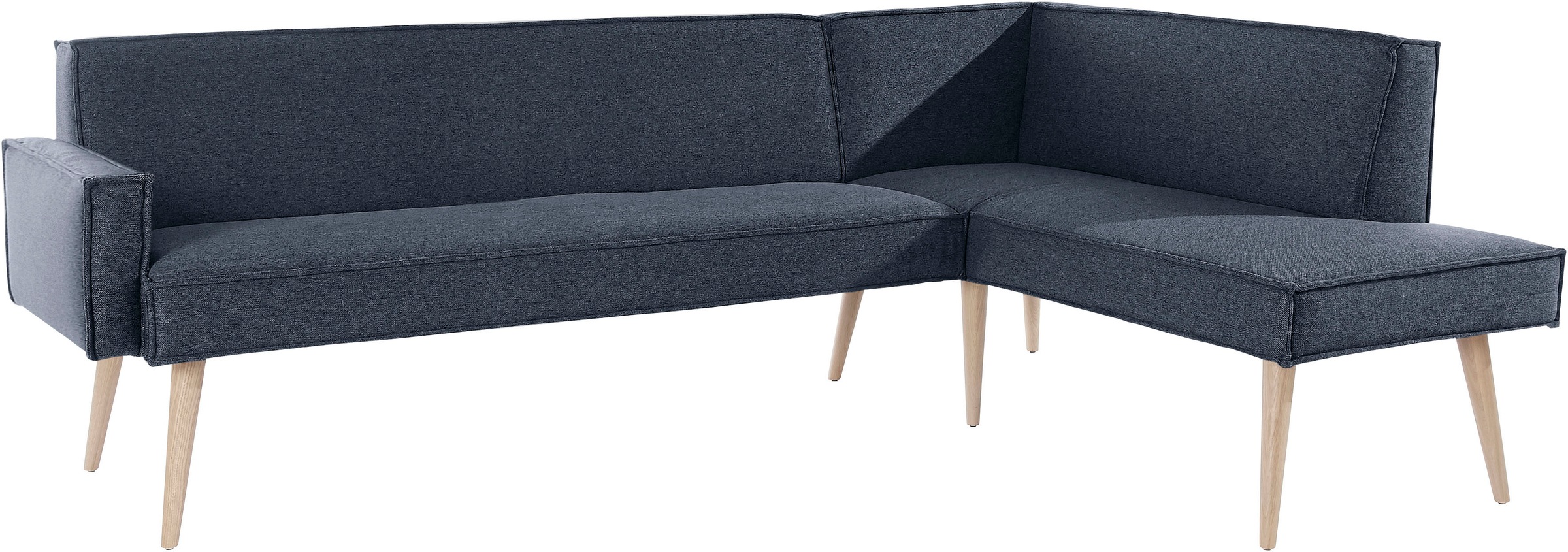 exxpo - sofa fashion Eckbank »Lungo, moderne Kedernaht, bequem und elegant, hoher Holzfuß«, hochwertige Detailverarbeitung, frei im Raum stellbar
