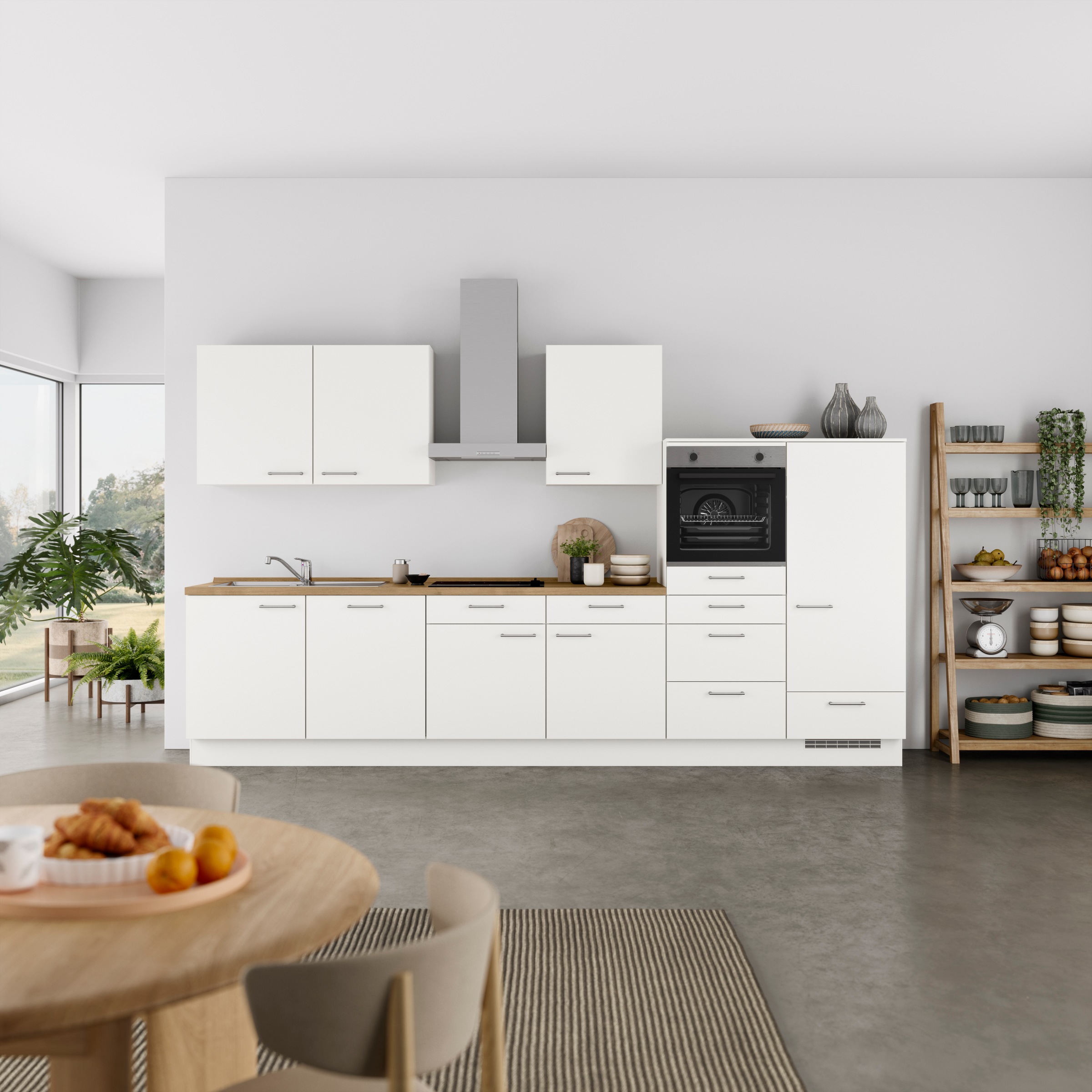 nobilia® Küchenzeile »"Laser I"«, vormontiert, Ausrichtung wählbar, Breite 360 cm, wahlw. mit E-Geräten