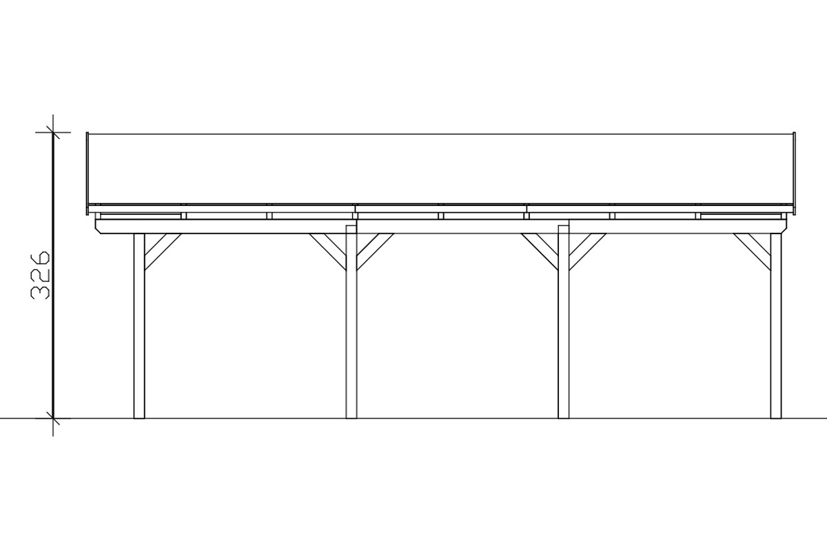 Skanholz Einzelcarport »Fichtelberg«, Leimholz-Nordisches Fichtenholz, weiß, mit Dachlattung