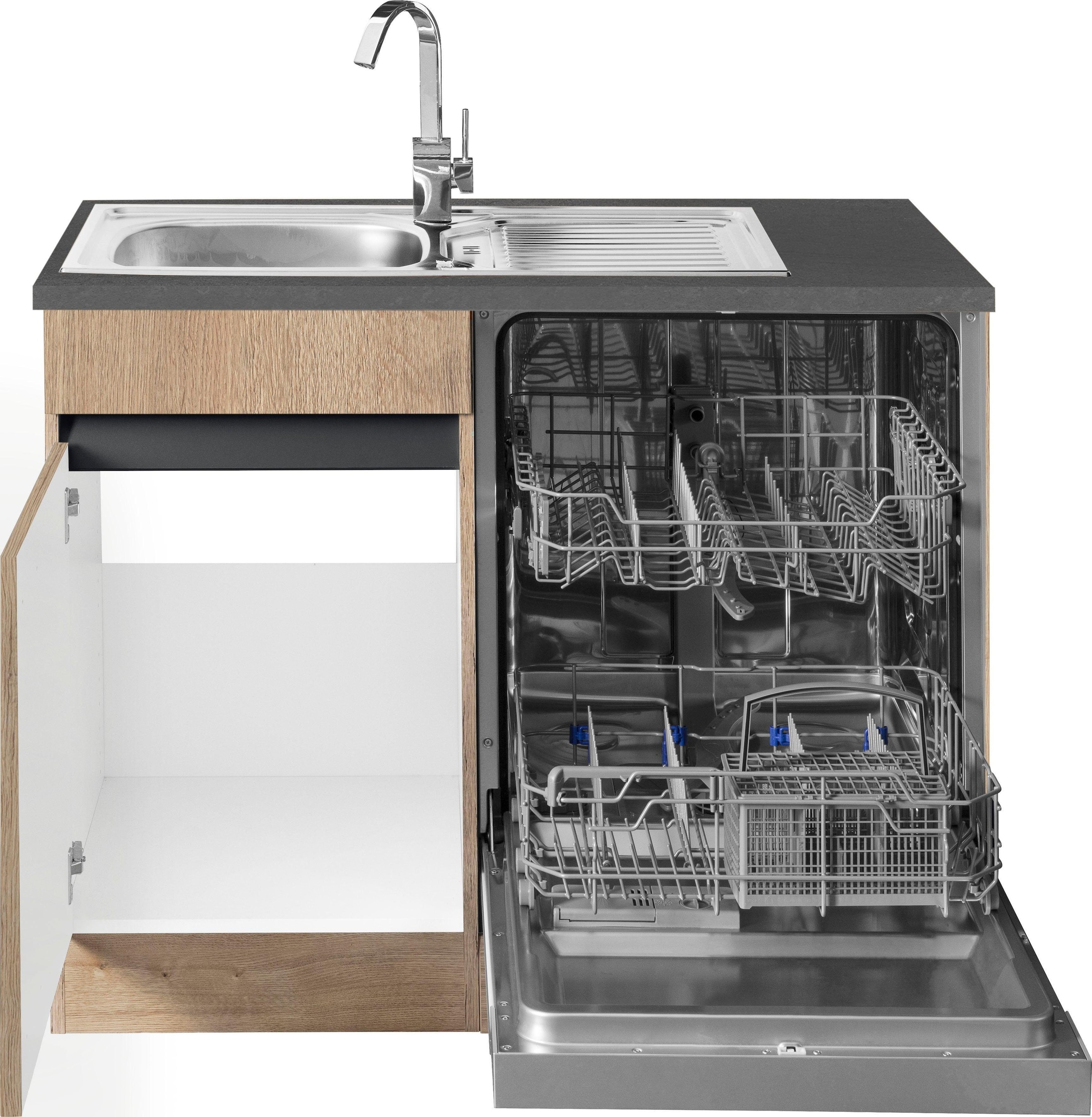 OPTIFIT Winkelküche »Roth«, Stellmaße 300x175 cm, wahlweise mit E-Geräten, mit Apothekerschrank