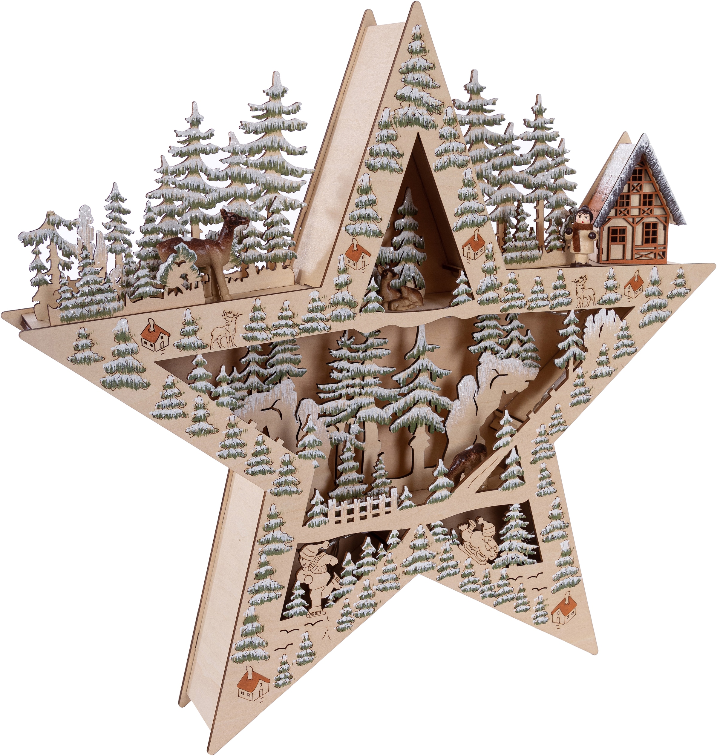 Myflair Möbel BAUR 42 Höhe mit Dekoobjekt, LED-Beleuchtung, & Holz, | cm, ca. LED Stern Accessoires bestellen Weihnachtsdeko aus
