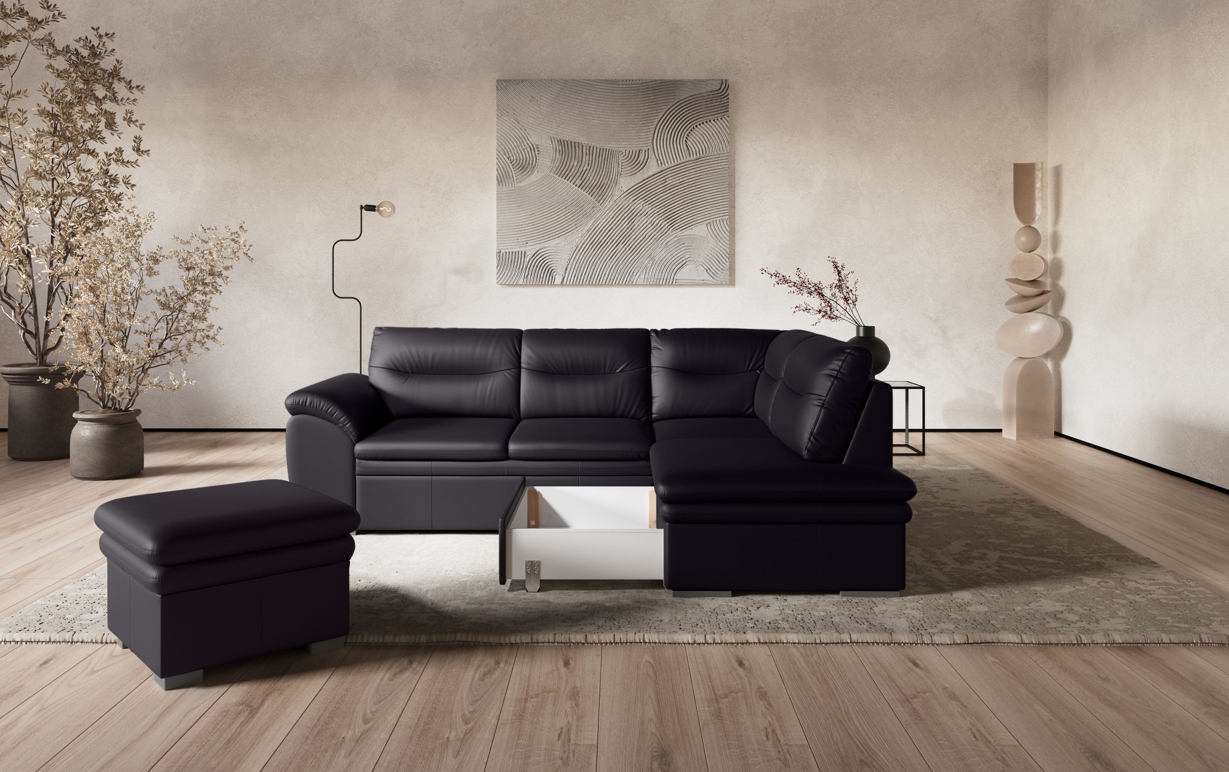 Thumbnail - COTTA Ecksofa "Leandra L-Form" wahlweise mit Bettfunktion & Bettkasten