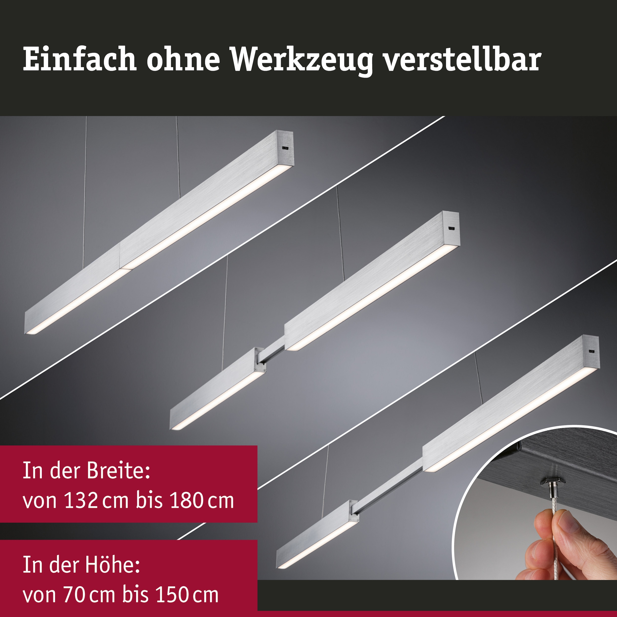 Paulmann LED Pendelleuchte »LED Pendelleuchte Aptare dimmbar«, 2 flammig, Memoryfunktion