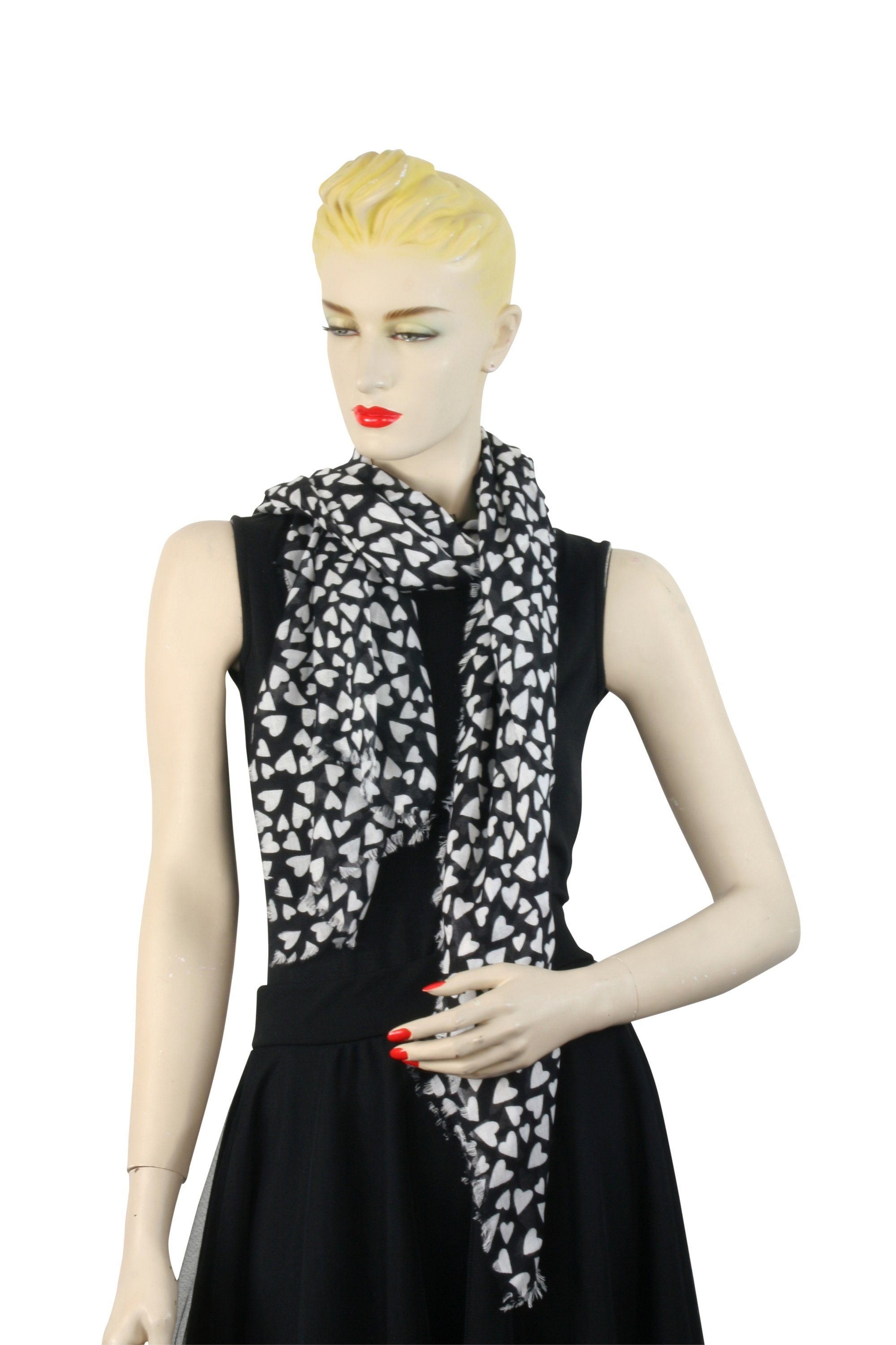 COLLEZIONE ALESSANDRO Modeschal "Cuore" 1 Stk. tlg. aus angenehmer Natur-Vi günstig online kaufen