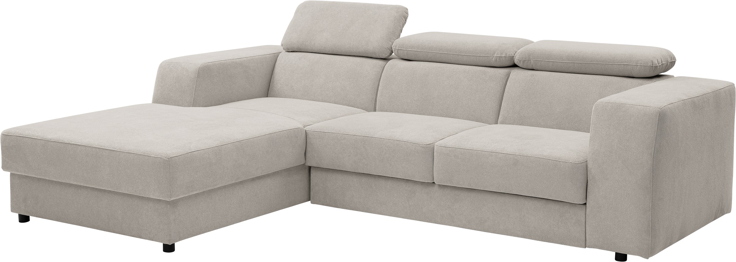 WERK2 Ecksofa »Cherry, modernes Sofa mit Komfortfunktionen, Breite 270cm, L-Form,«, bequem, mit verstellbaren Kopfteilen, Schlaffunktion und Bettkasten