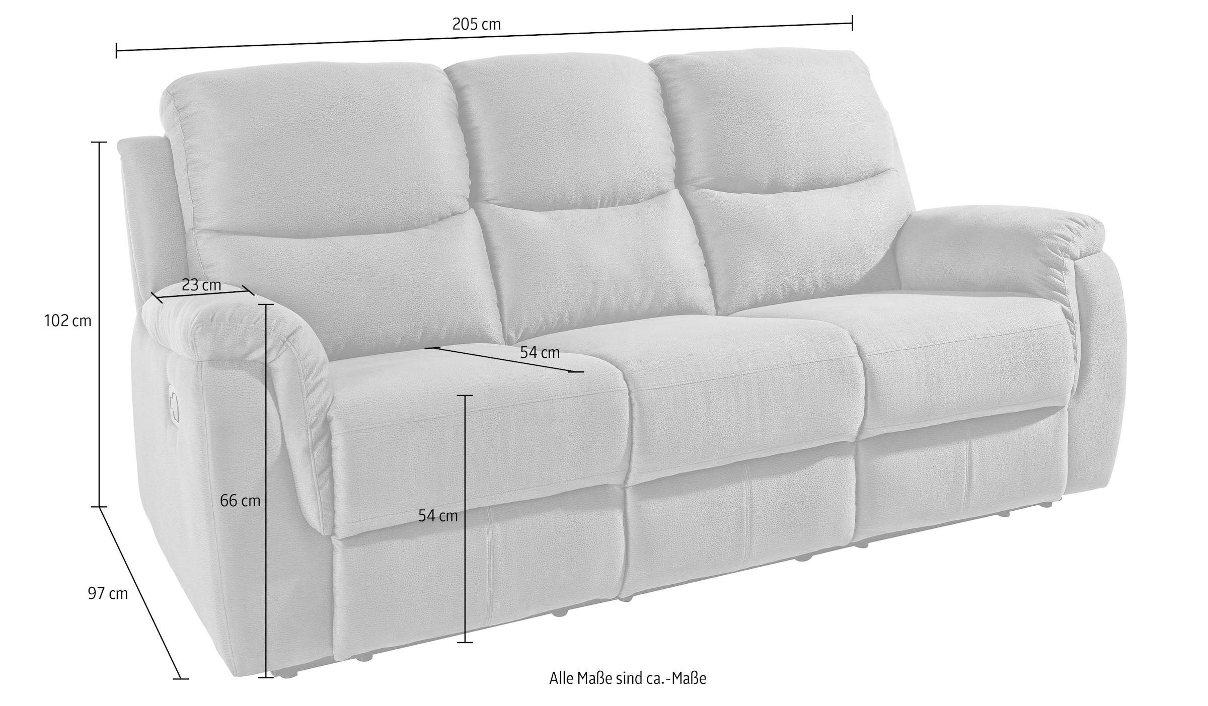 ATLANTIC home collection 3-Sitzer, mit Belastbarkeit und Relaxfunktion hohe kaufen Federkern, | BAUR