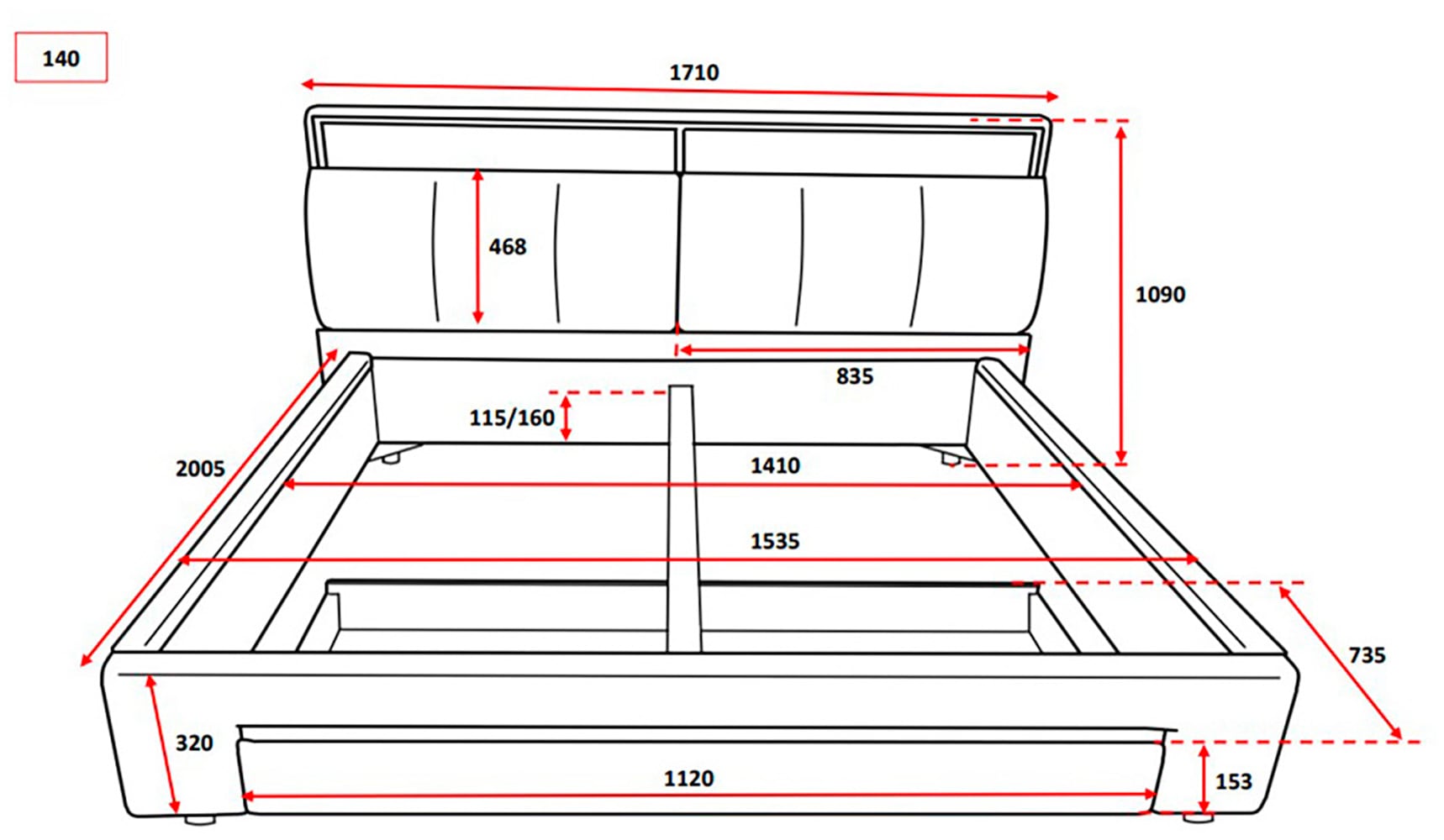 INOSIGN Polsterbett »CiTY/GiRON,, gepolstertes Stauraumbett, mit LED Beleuchtung« Bettkasten mit Hundebett oder als Stauraum, klappbare Kopfteile