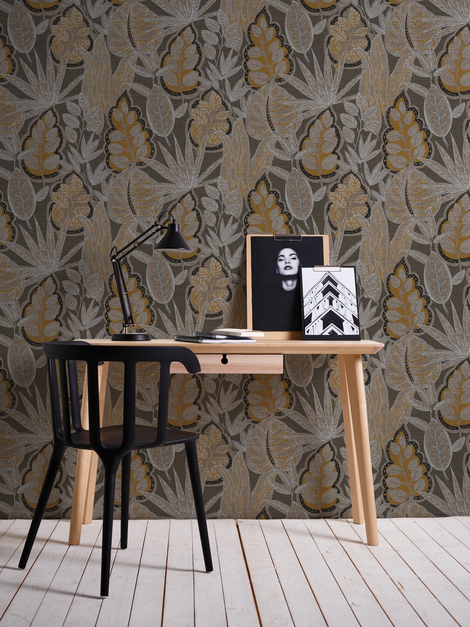 living walls Vliestapete "Famous Garden Blätter-Tapete Mustertapete Pflanzen Blattmotiv" matt strukturiert Vliestapete floral für Schlafzimmer Küche Wohnzimmer Blätter Design