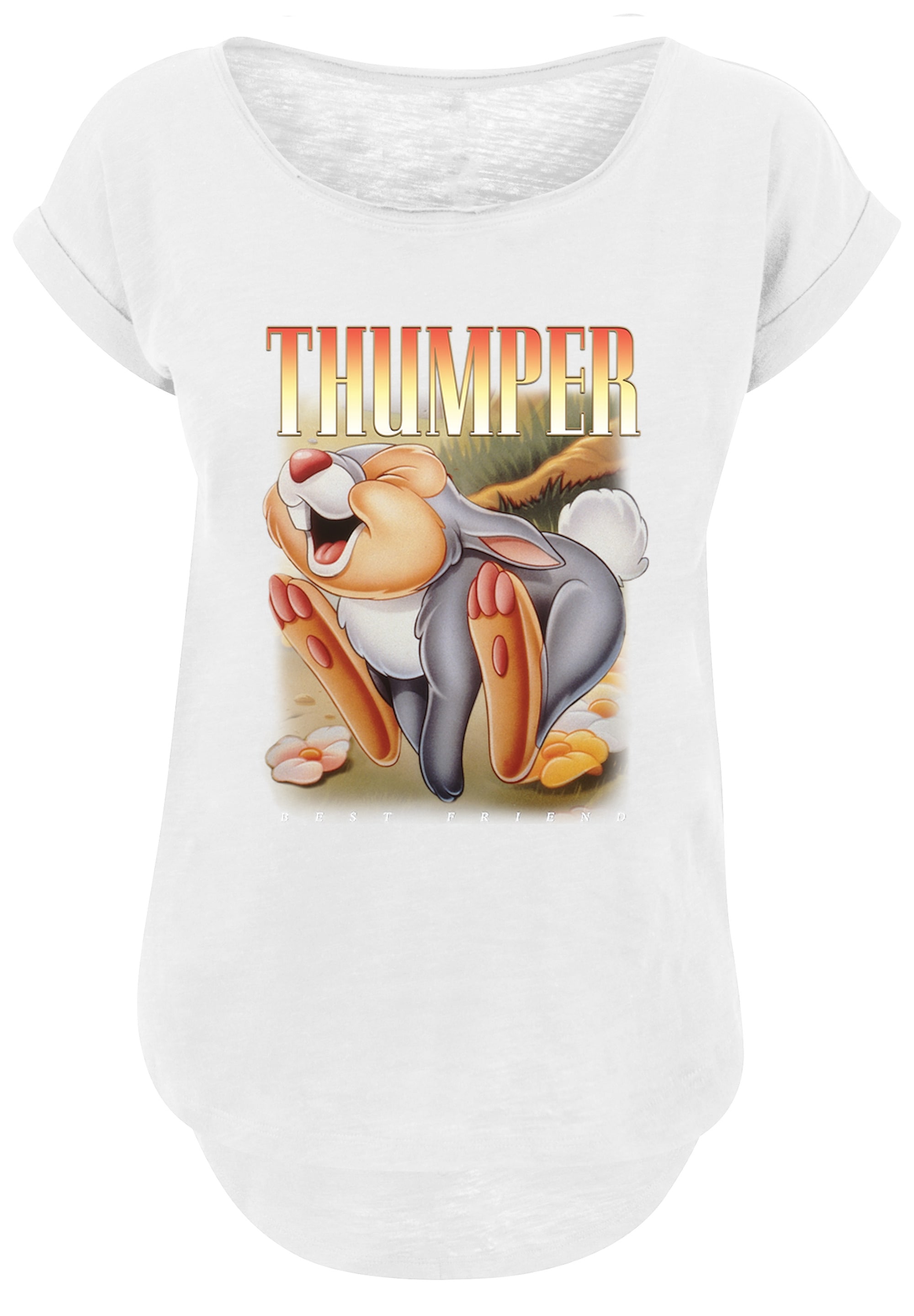 F4NT4STIC T-Shirt »Long Cut T-Shirt Disney Bambi Klopfer«, Damen,Premium Merch,Lang,Longshirt,Bedruckt