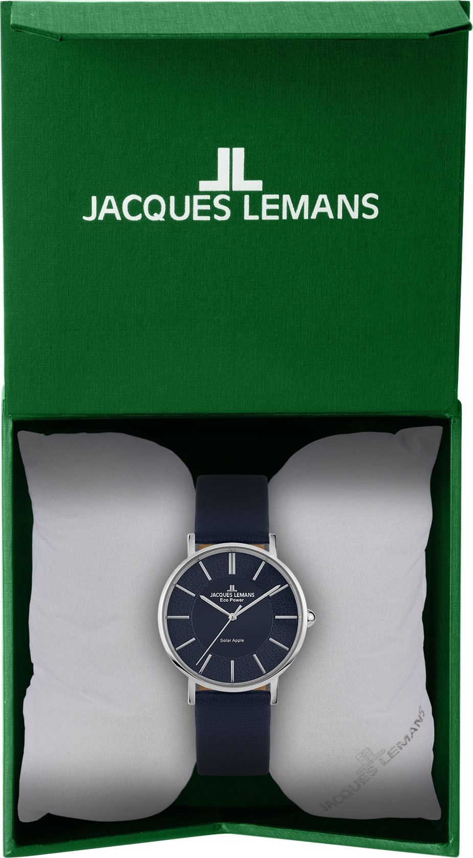 Jacques Lemans Solaruhr »Eco Power Solar Apple, 1-2113C«, Armbanduhr, Herrenuhr, gehärtetes Crystexglas