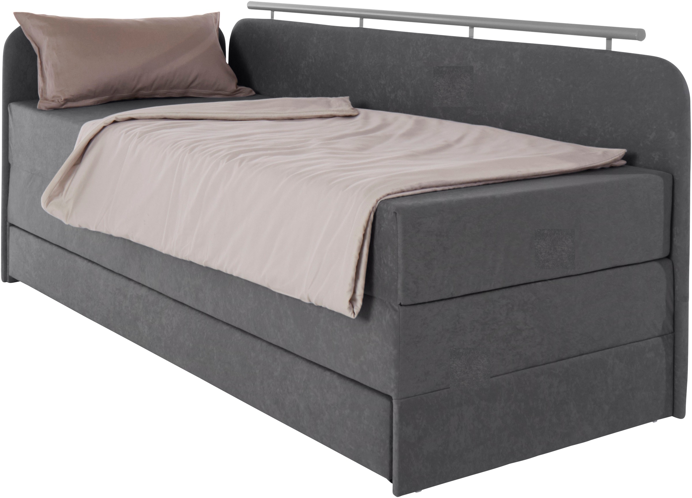 Polsterliege MAINTAL "Diana", grau (anthrazit), B:84cm, Komplettbetten, mit Stauraum 6