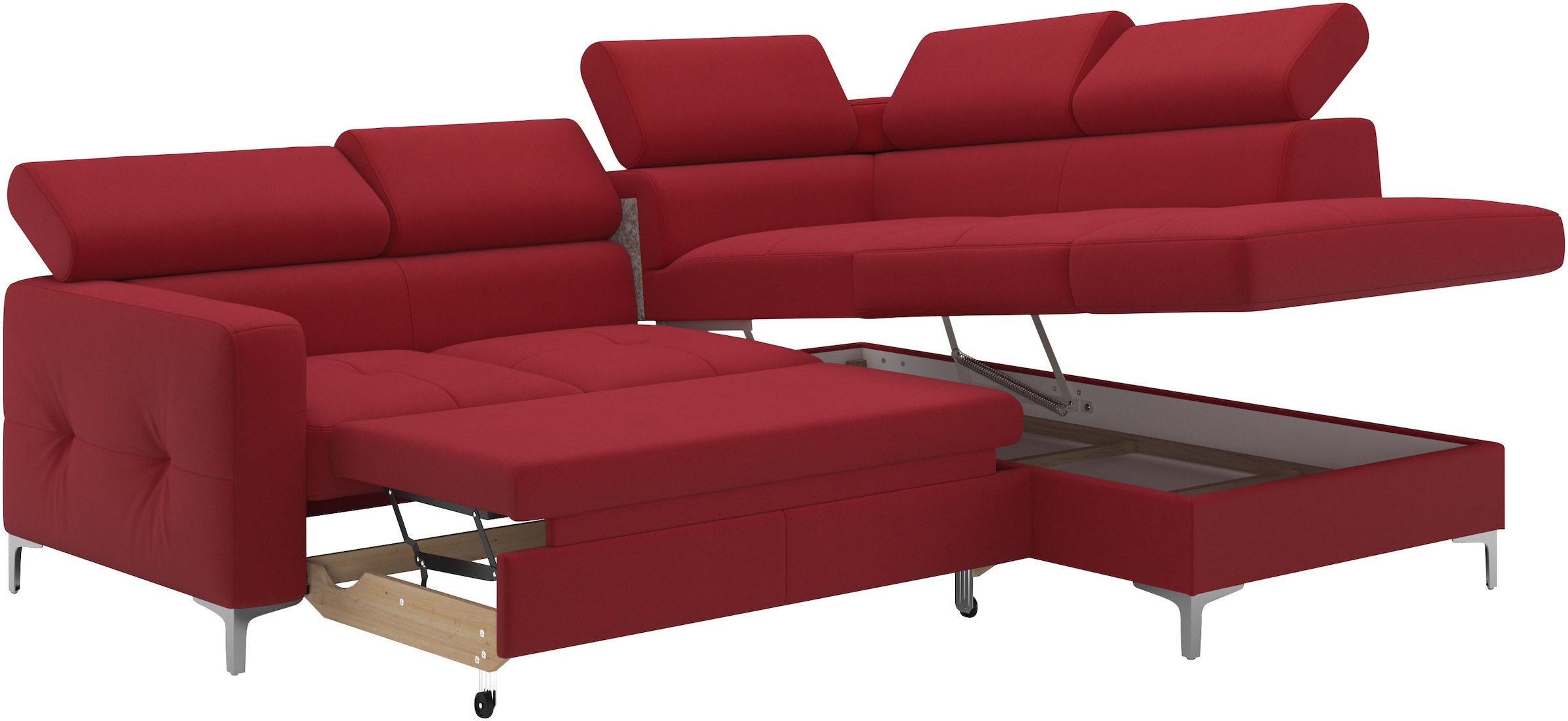 COTTA Ecksofa »Sammy L-Form«, mit Kopfteilverstellung, wahlweise mit Bettfunktion & Bettkasten