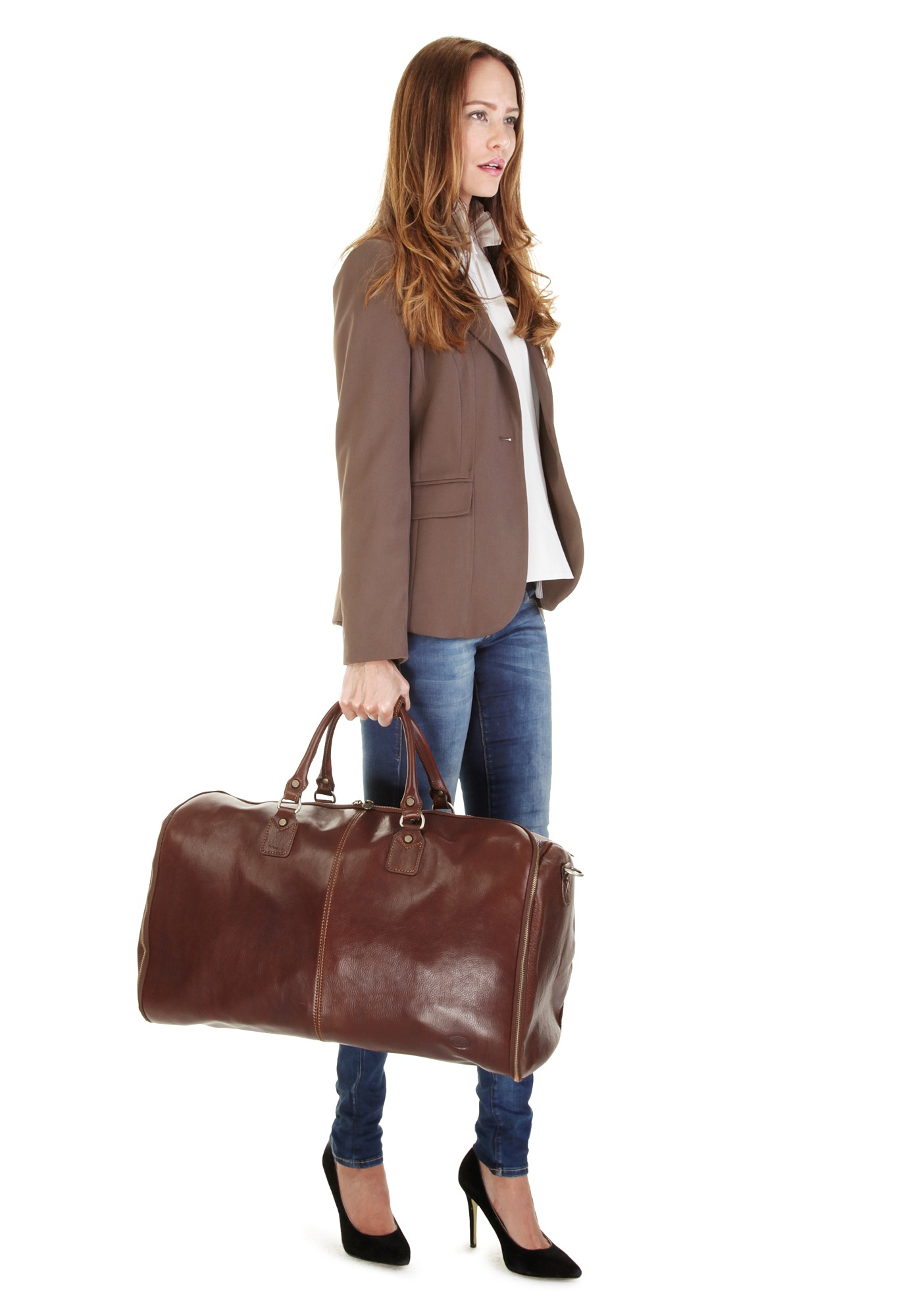 Piké Reisetasche, echt Leder, Made in Italy